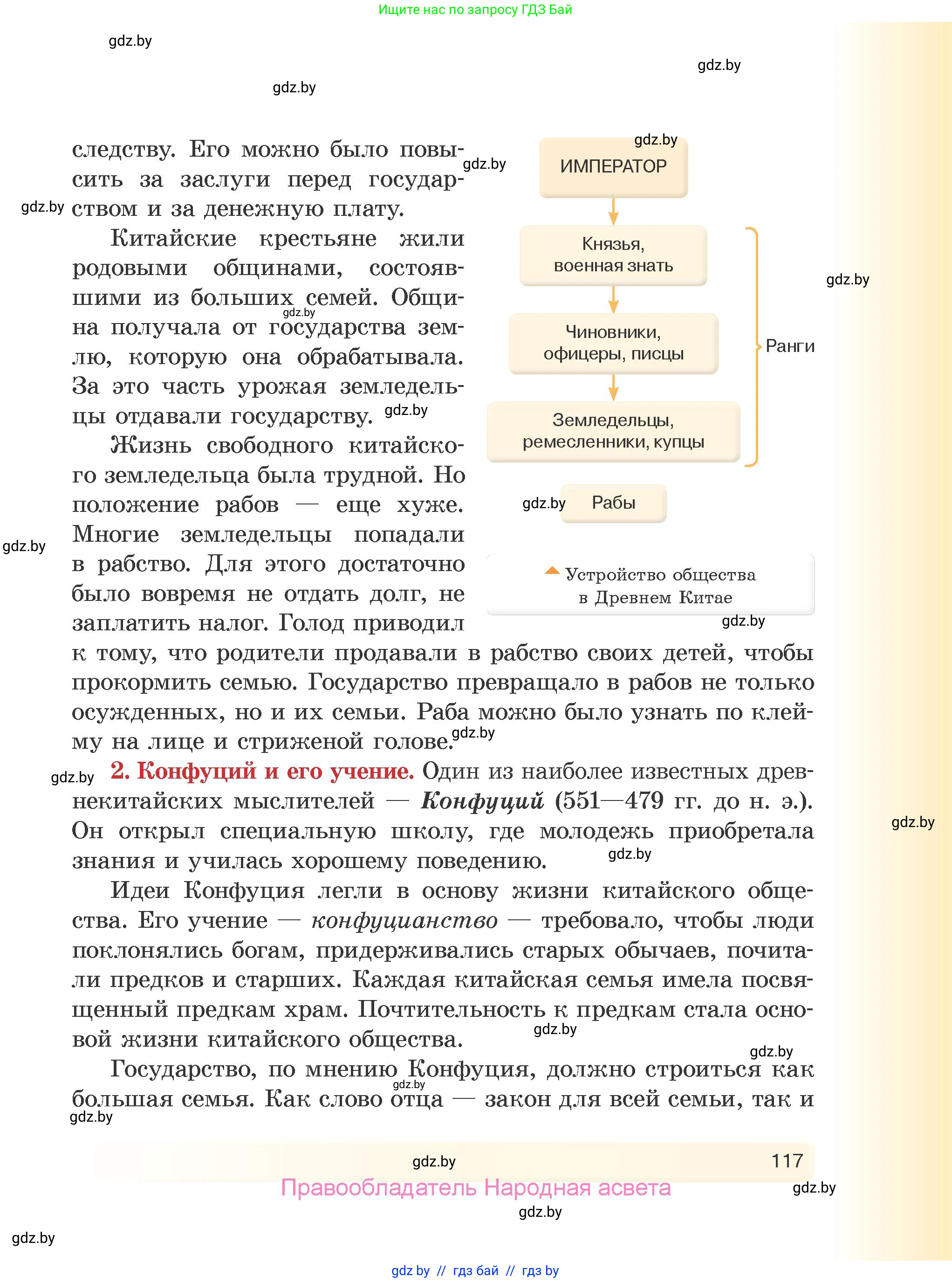 История Древнего мира, 5 класс Учебник, авторы: Кошелев Владимир Сергеевич, Прохоров Андрей Аркадьевич, Перзашкевич Олег Валерьевич, Журавлевич Ольга Георгиевна, издательство Народная асвета, Минск, 2019, коричневого цвета, страница 117
