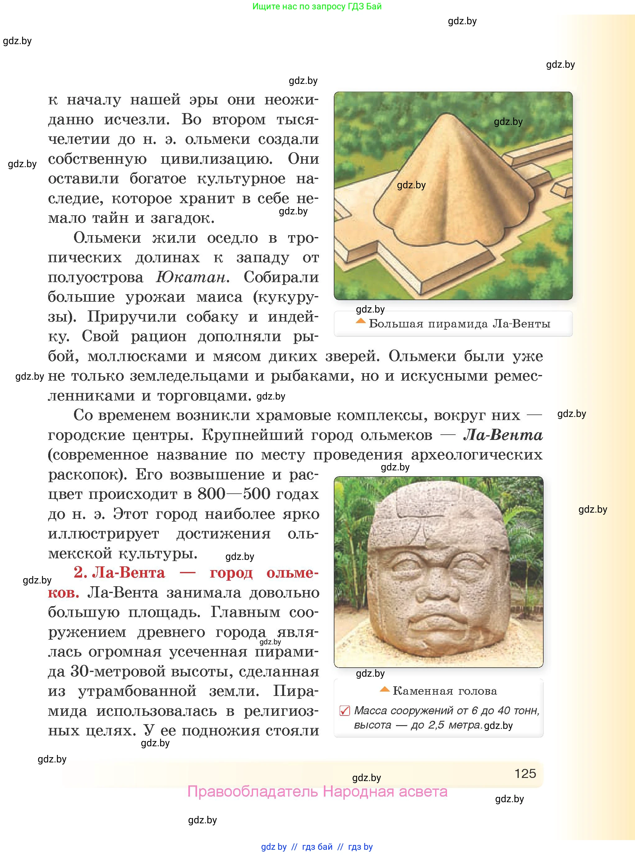 История Древнего мира, 5 класс Учебник, авторы: Кошелев Владимир Сергеевич, Прохоров Андрей Аркадьевич, Перзашкевич Олег Валерьевич, Журавлевич Ольга Георгиевна, издательство Народная асвета, Минск, 2019, коричневого цвета, страница 125