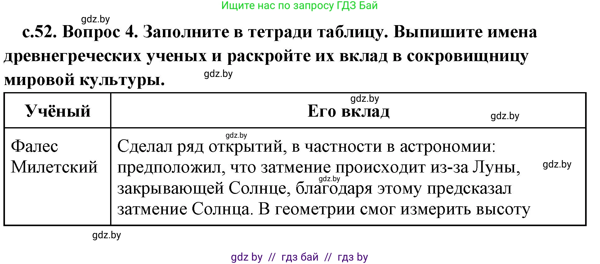 История Древнего мира, 5 класс Учебник, авторы: Кошелев Владимир Сергеевич, Прохоров Андрей Аркадьевич, Перзашкевич Олег Валерьевич, Журавлевич Ольга Георгиевна, издательство Народная асвета, Минск, 2019, коричневого цвета, Часть 2, страница 52, номер 4, Решение 1 (подробные ответы)
