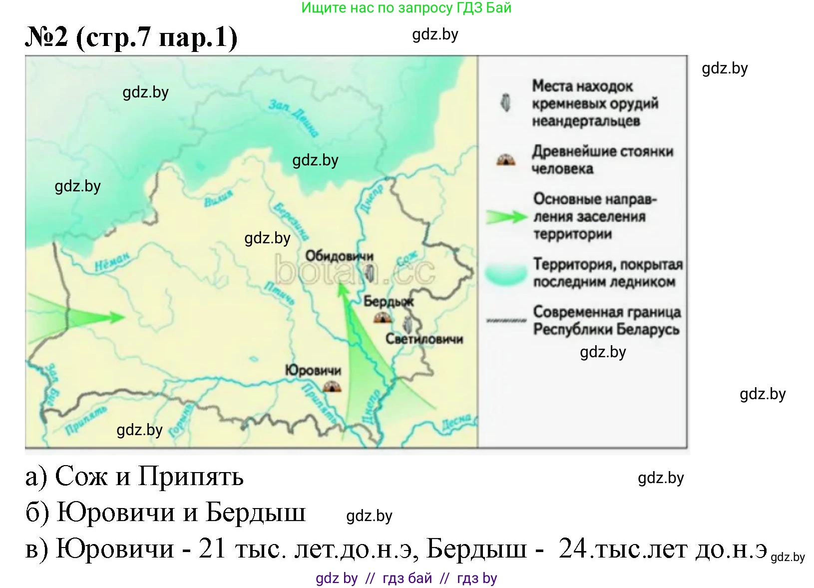 История Беларуси (Гісторыя Беларусі), 6 класс рабочая тетрадь, автор: Панов Сергей Вениаминович, издательство Аверсэв, Минск, 2024, страница 7, номер 2, Решение
