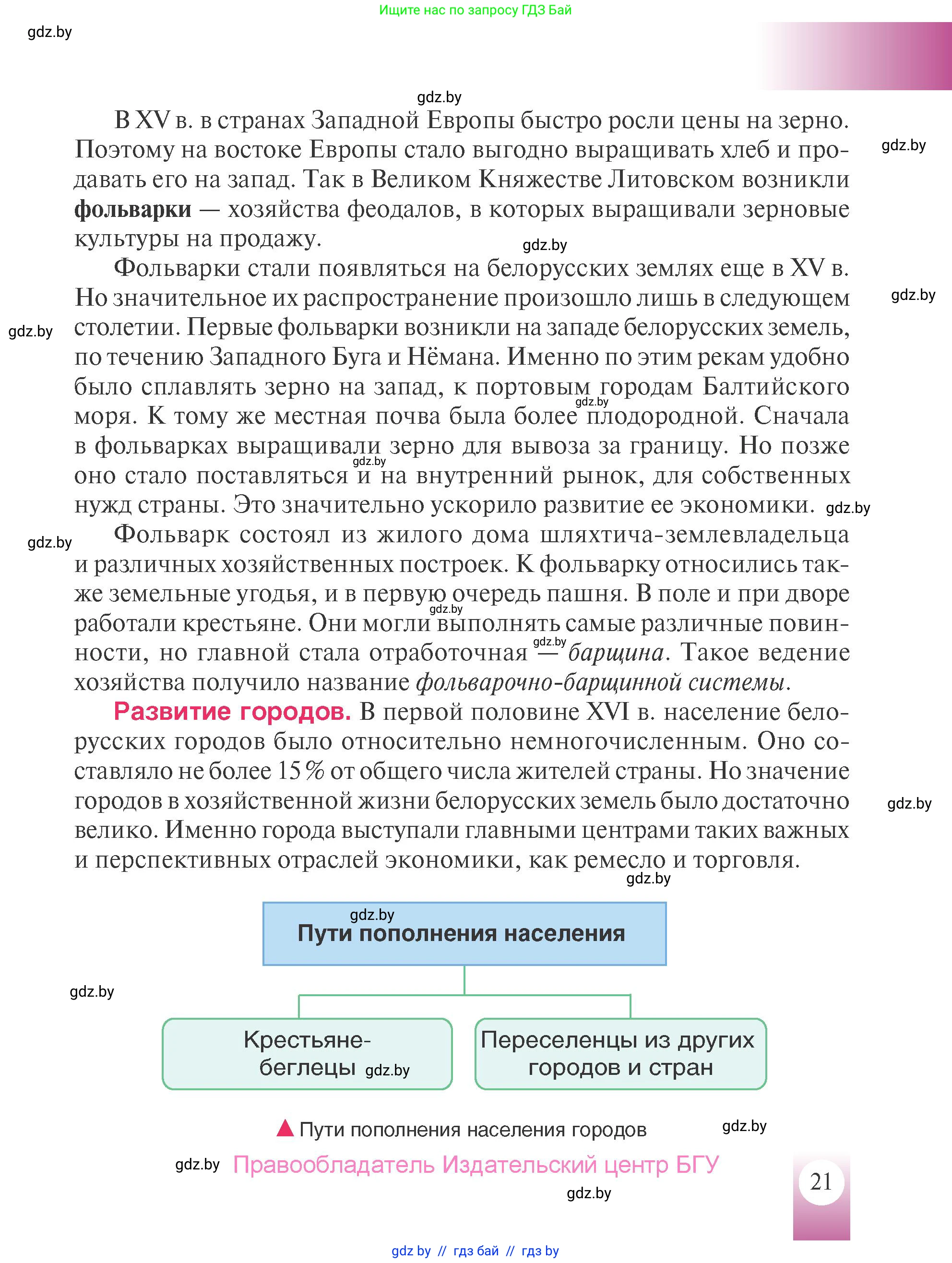 История Беларуси (Гісторыя Беларусі), 7 класс Учебник, авторы: Воронин Василий Алексеевич, Скепьян Анастасия Анатольевна, Мацук Андрей Владимирович, Кравченко Ольга Викторовна, издательство Издательский центр БГУ, Минск, 2017, страница 21