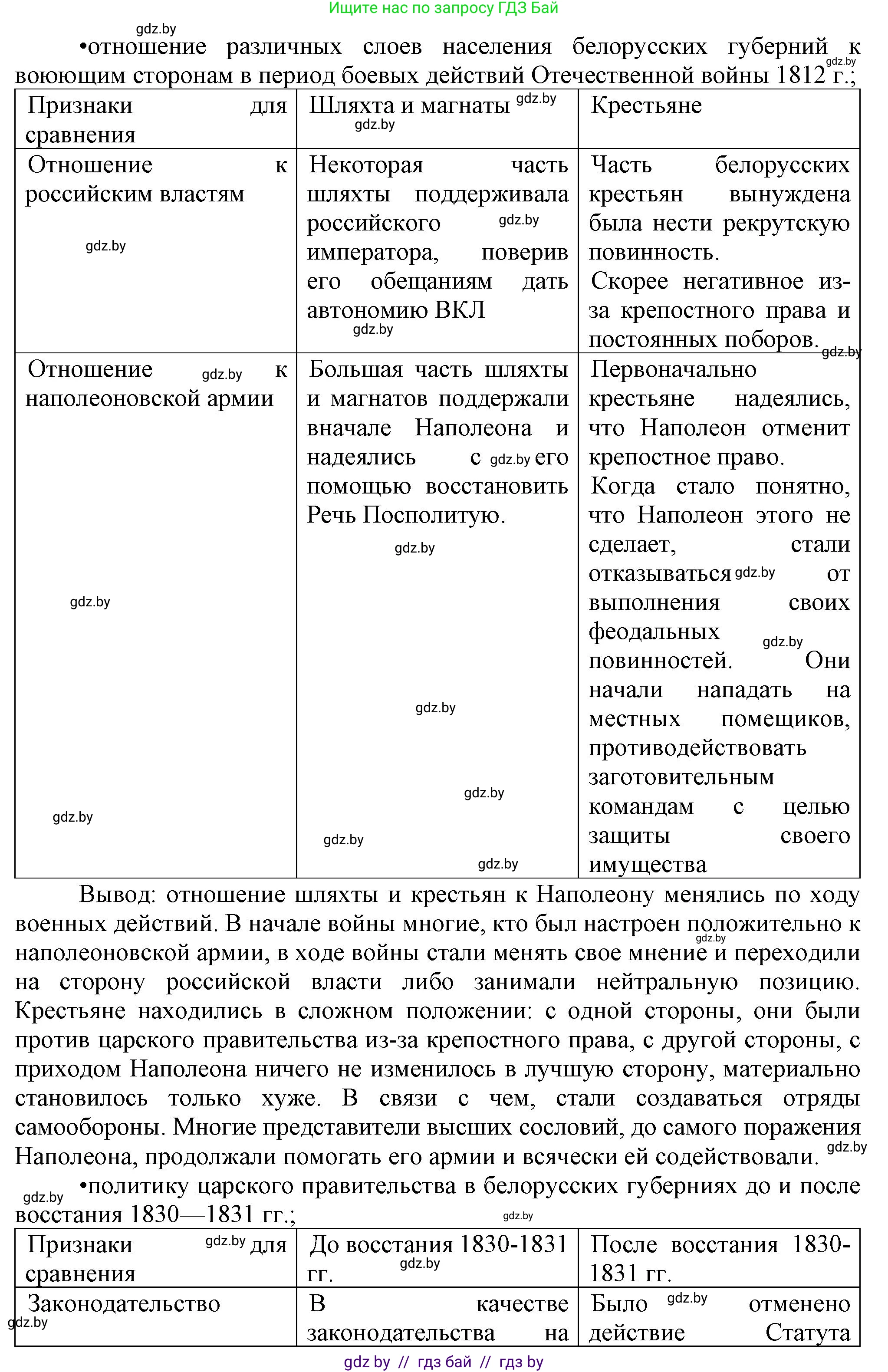 История Беларуси (Гісторыя Беларусі), 8 класс Учебник, авторы: Панов Сергей Вениаминович, Морозова Светлана Валентиновна, Сосно Владимир Аркадьевич, издательство Издательский центр БГУ, Минск, 2018, красного цвета, страница 51, номер 3, Решение (продолжение 2)