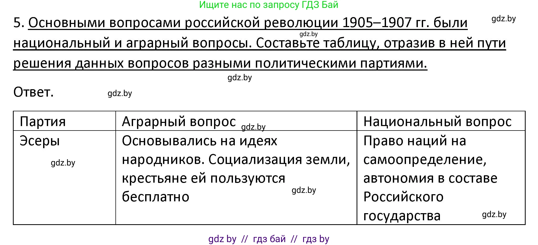 История Беларуси (Гісторыя Беларусі), 11 класс Учебник, авторы: Касович Александр Валерьевич, Барабаш Наталья Викторовна, Корзюк А А, Йоцюс В А, Матюш П А, Соловьянов А П, издательство Издательский центр БГУ, Минск, 2021, страница 21, номер 5, Решение