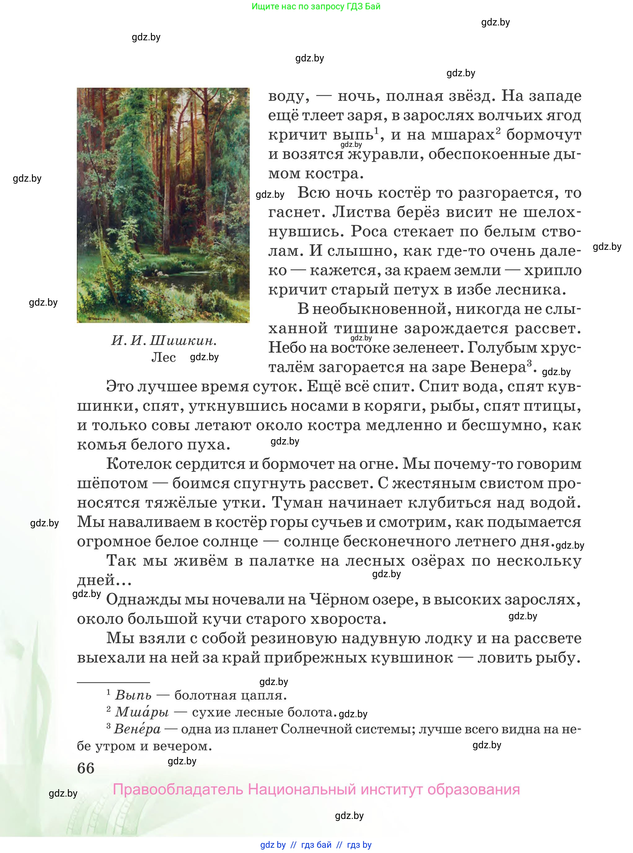 Русская литература, 5 класс Учебник, авторы: Мушинская Тамара Фёдоровна, Перевозная Евгения Васильевна, Каратай Светлана Николаевна, Гаранина Алла Ивановна, издательство Национальный институт образования, Минск, 2019, розового цвета, страница 66