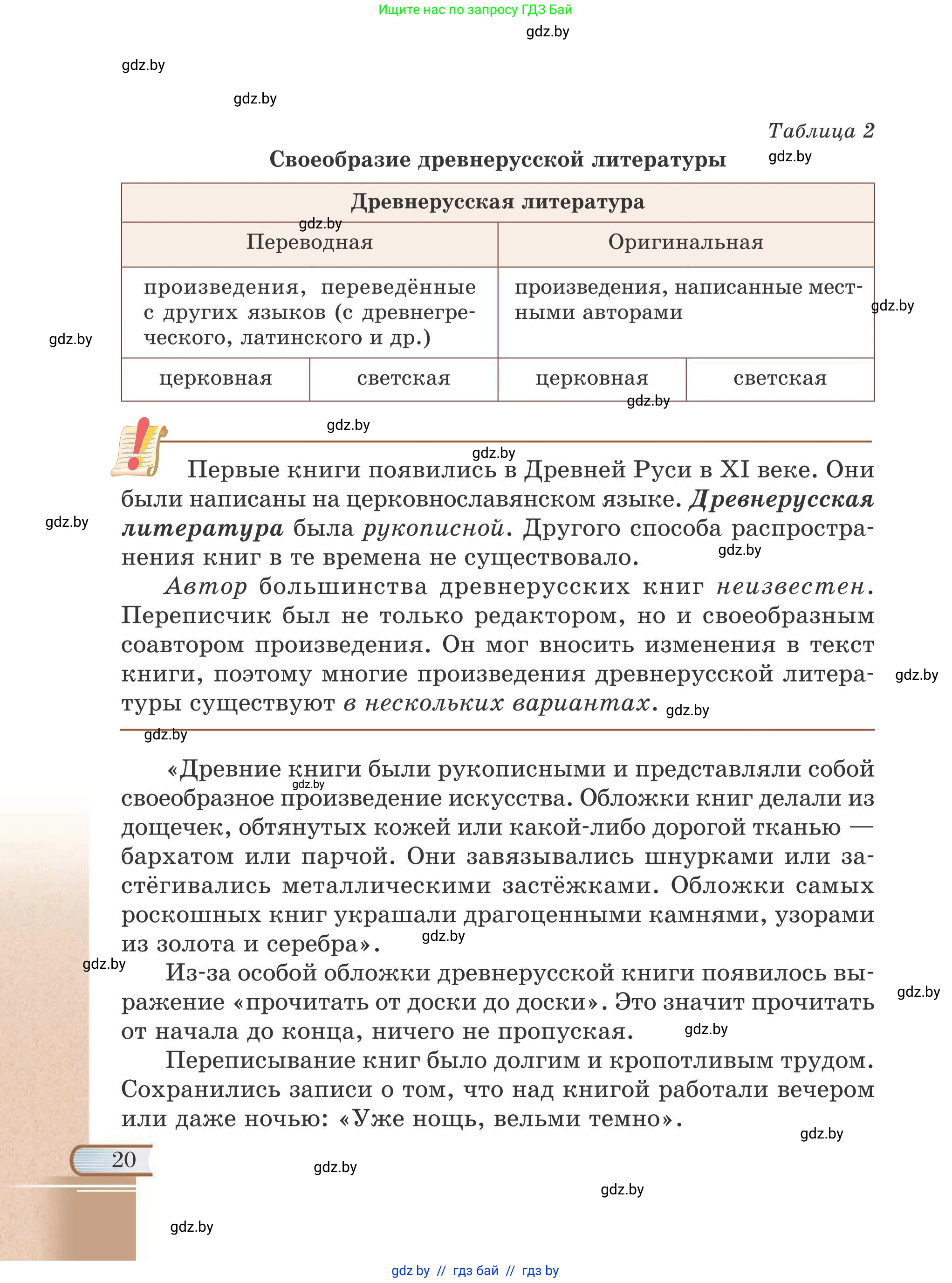 Русская литература, 6 класс Учебник, авторы: Захарова Светлана Николаевна, Юстинская Гюльнара Мансуровна, издательство Национальный институт образования, Минск, 2019, бежевого цвета, страница 20