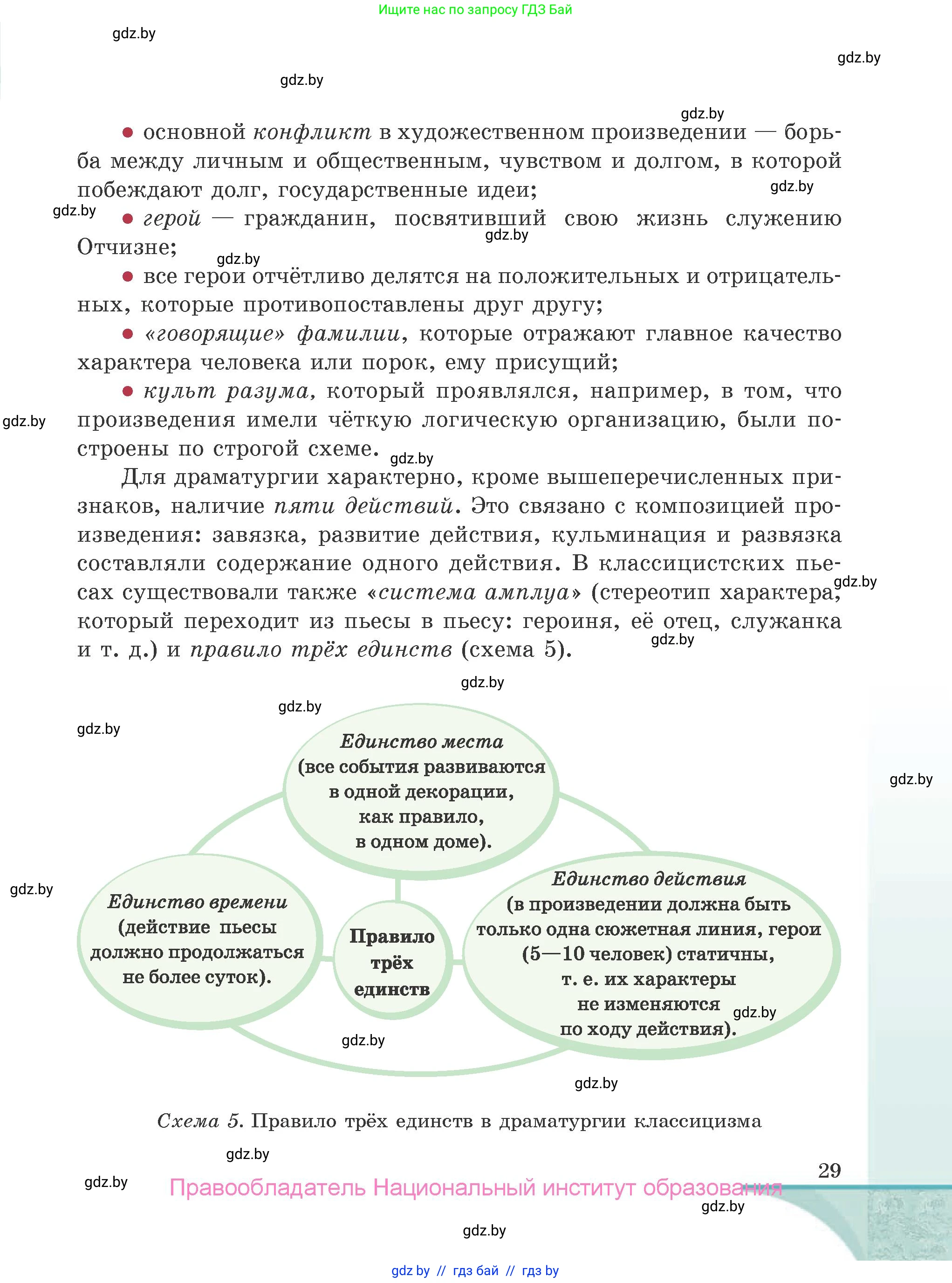 Русская литература, 9 класс Учебник, авторы: Захарова Светлана Николаевна, Черкес Наталья Ивановна, издательство Национальный институт образования, Минск, 2019, бежевого цвета, страница 29
