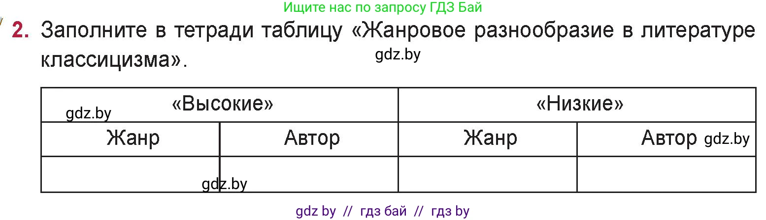 Русская литература, 9 класс Учебник, авторы: Захарова Светлана Николаевна, Черкес Наталья Ивановна, издательство Национальный институт образования, Минск, 2019, бежевого цвета, страница 35, номер 2, Условие