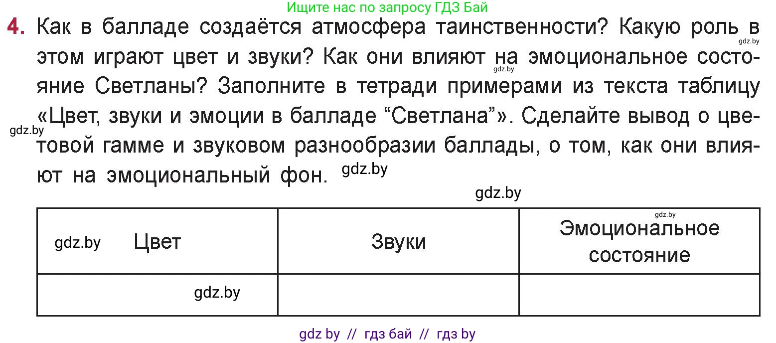 Русская литература, 9 класс Учебник, авторы: Захарова Светлана Николаевна, Черкес Наталья Ивановна, издательство Национальный институт образования, Минск, 2019, бежевого цвета, страница 86, номер 4, Условие