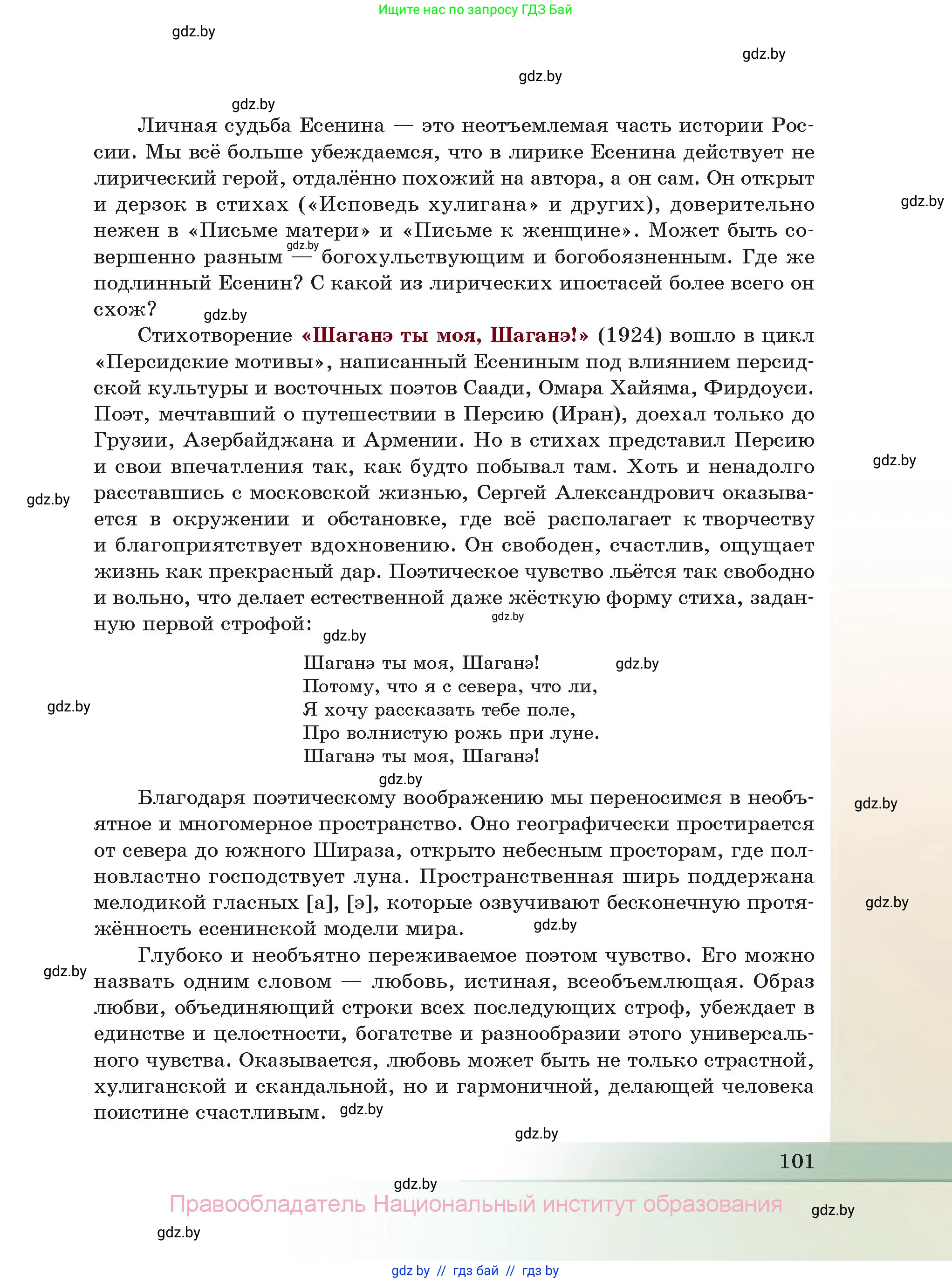 Русская литература, 11 класс Учебник, авторы: Сенькевич Татьяна Васильевна, Капшай Наталья Павловна, Кушнерёва Людмила Алексеевна, Темушева Екатерина Александровна, издательство Национальный институт образования, Минск, 2021, страница 101