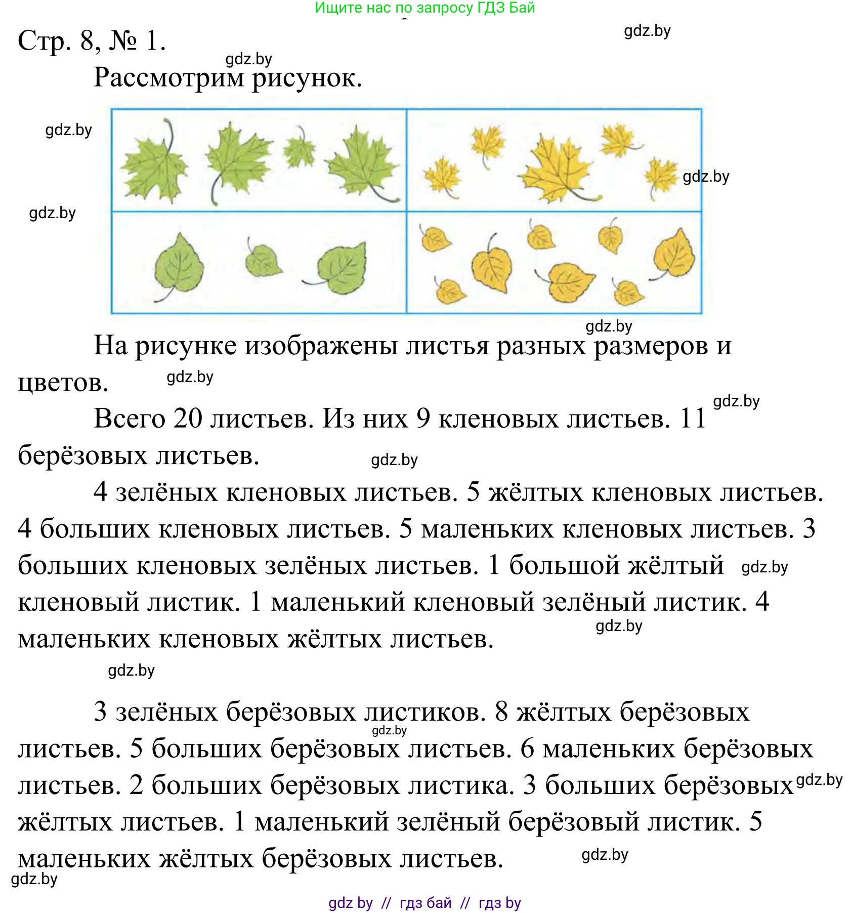 Математика, 1 класс Учебник, авторы: Муравьева Галина Леонидовна, Урбан Мария Анатольевна, издательство Академия образования, Минск, 2024, Часть 1, страница 8, номер 1, Решение