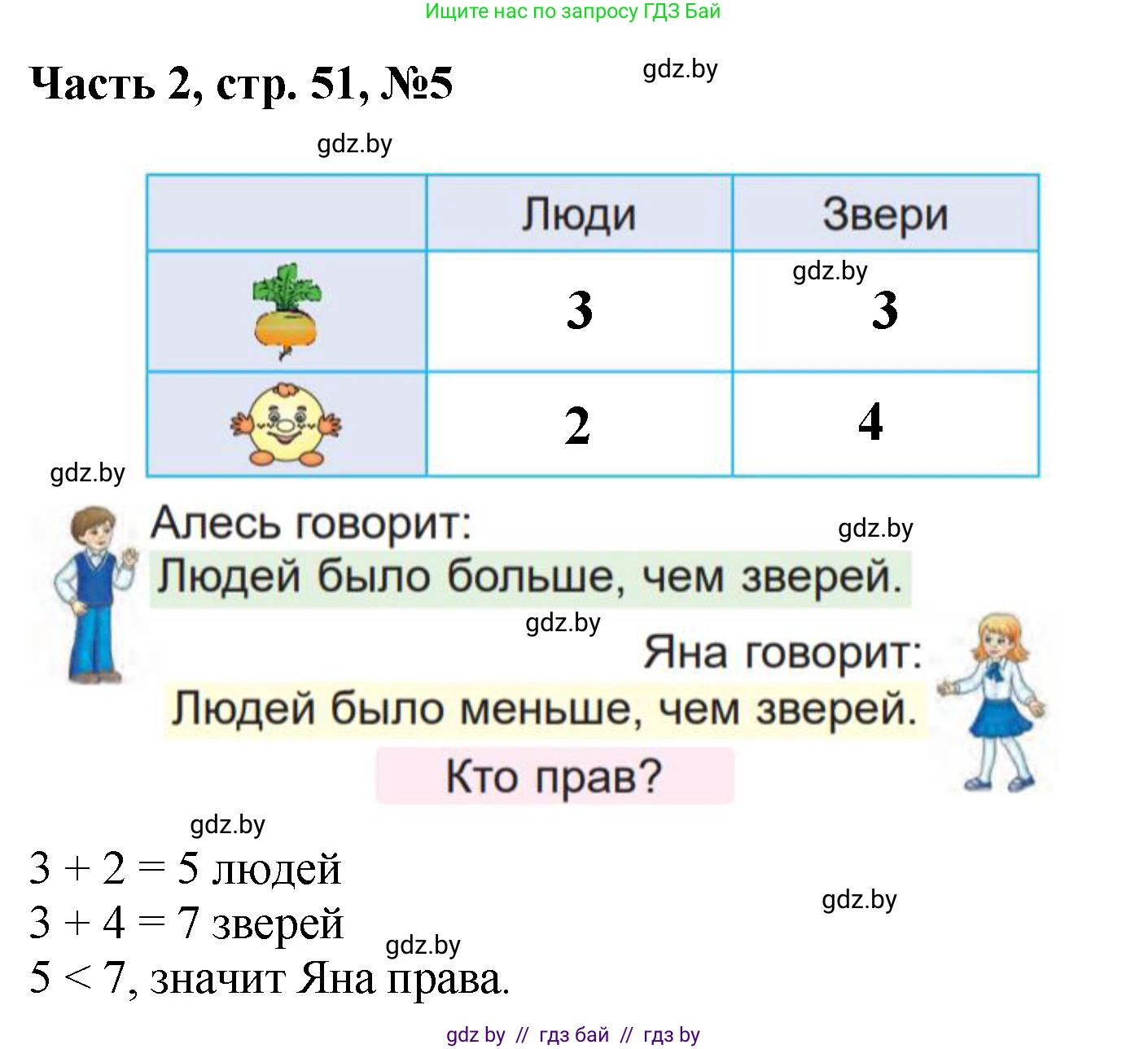 Математика, 1 класс Учебник, авторы: Муравьева Галина Леонидовна, Урбан Мария Анатольевна, издательство Академия образования, Минск, 2024, Часть 2, страница 51, номер 5, Решение