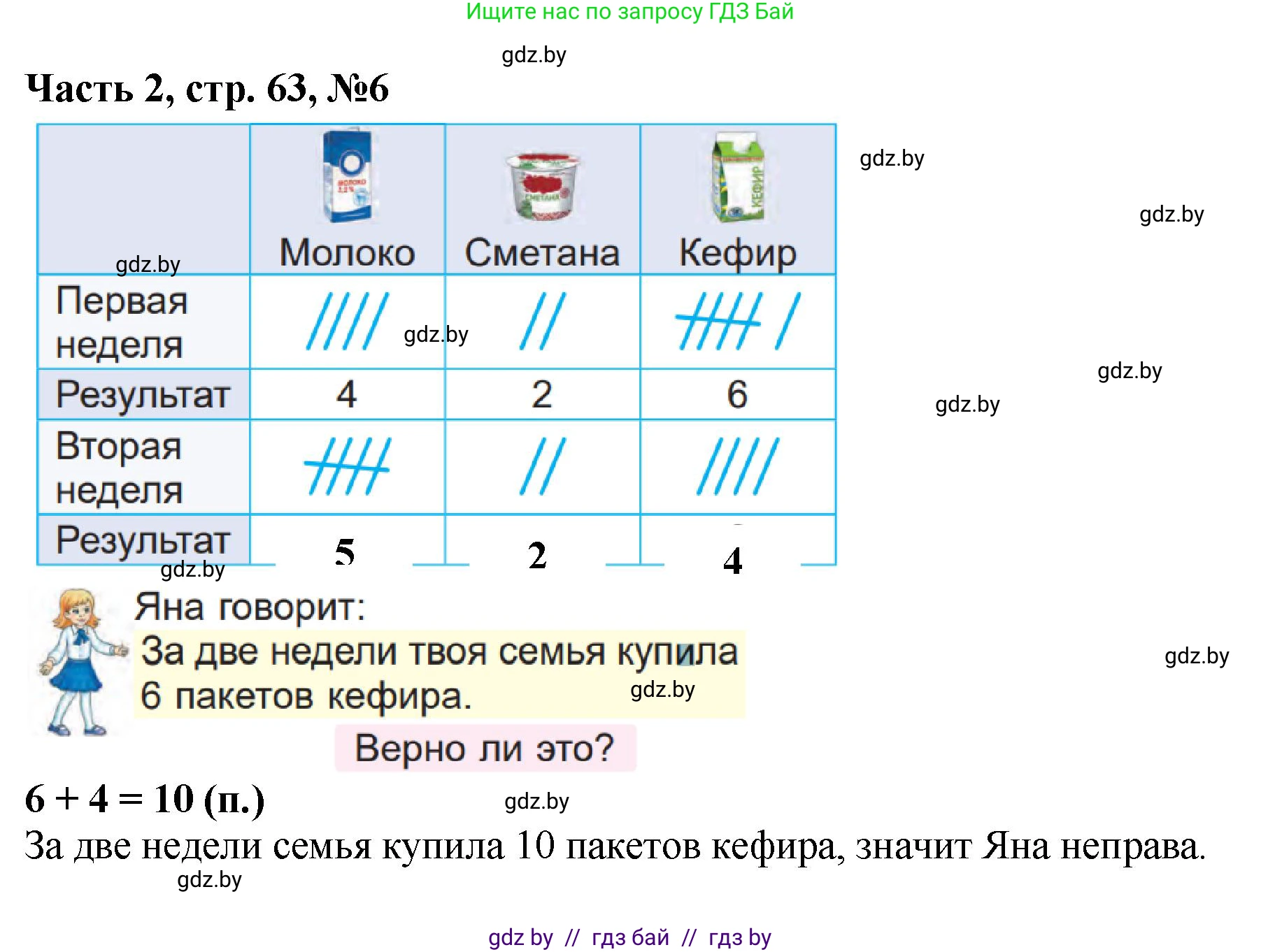 Математика, 1 класс Учебник, авторы: Муравьева Галина Леонидовна, Урбан Мария Анатольевна, издательство Академия образования, Минск, 2024, Часть 2, страница 63, номер 6, Решение