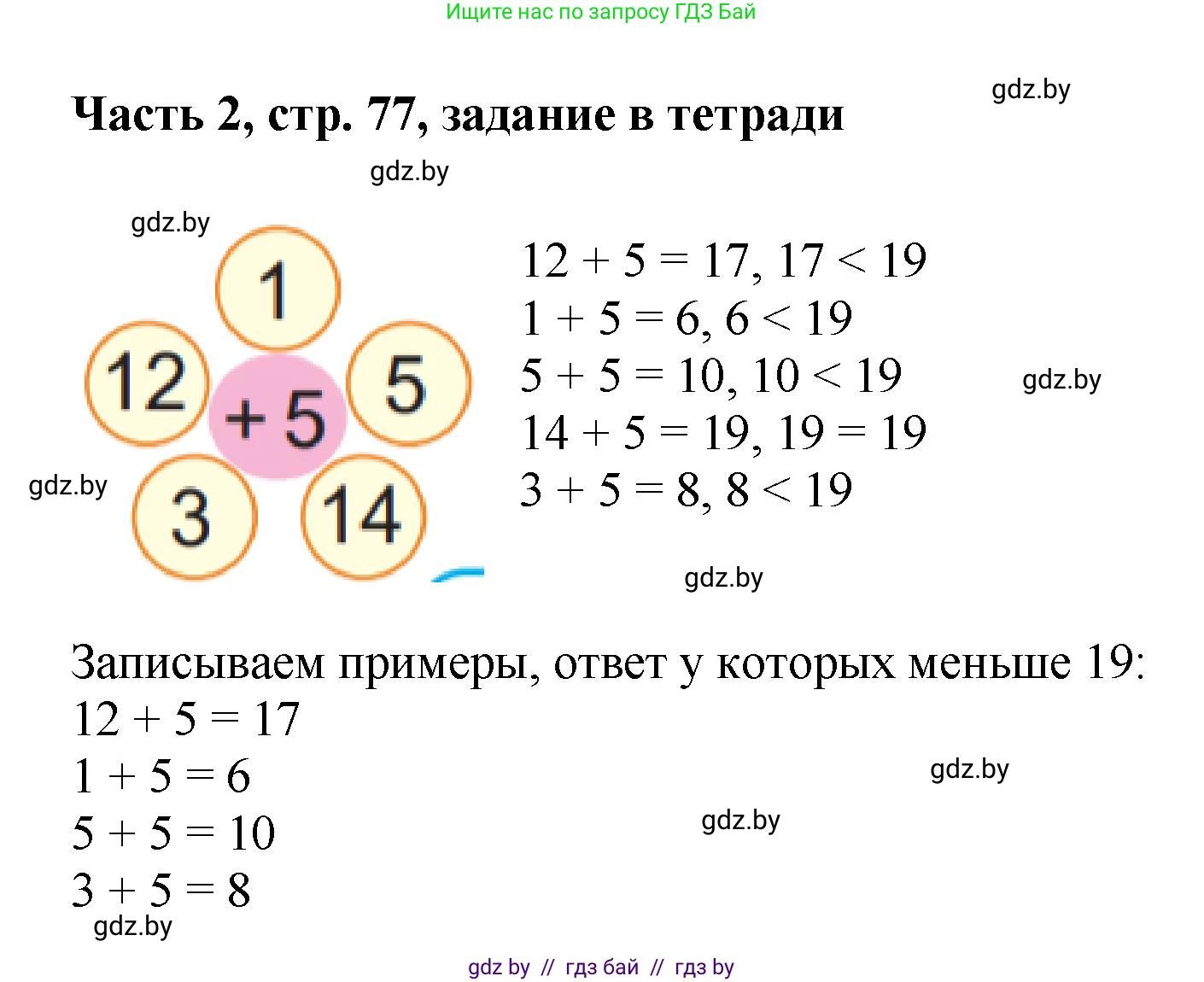 Математика, 1 класс Учебник, авторы: Муравьева Галина Леонидовна, Урбан Мария Анатольевна, издательство Академия образования, Минск, 2024, Часть 2, страница 77, Решение