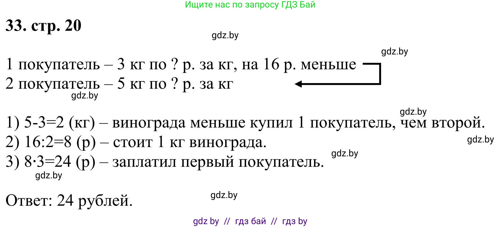 Математика, 5 класс Учебник, авторы: Герасимов Валерий Дмитриевич, Пирютко Ольга Николаевна, Лобанов Александр Павлович, издательство Адукацыя i выхаванне, Минск, 2025, белого цвета, Часть 1, страница 20, номер 33, Решение 2025