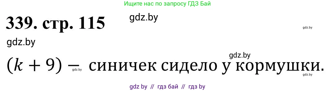 Математика, 5 класс Учебник, авторы: Герасимов Валерий Дмитриевич, Пирютко Ольга Николаевна, Лобанов Александр Павлович, издательство Адукацыя i выхаванне, Минск, 2025, белого цвета, Часть 1, страница 115, номер 339, Решение 2025