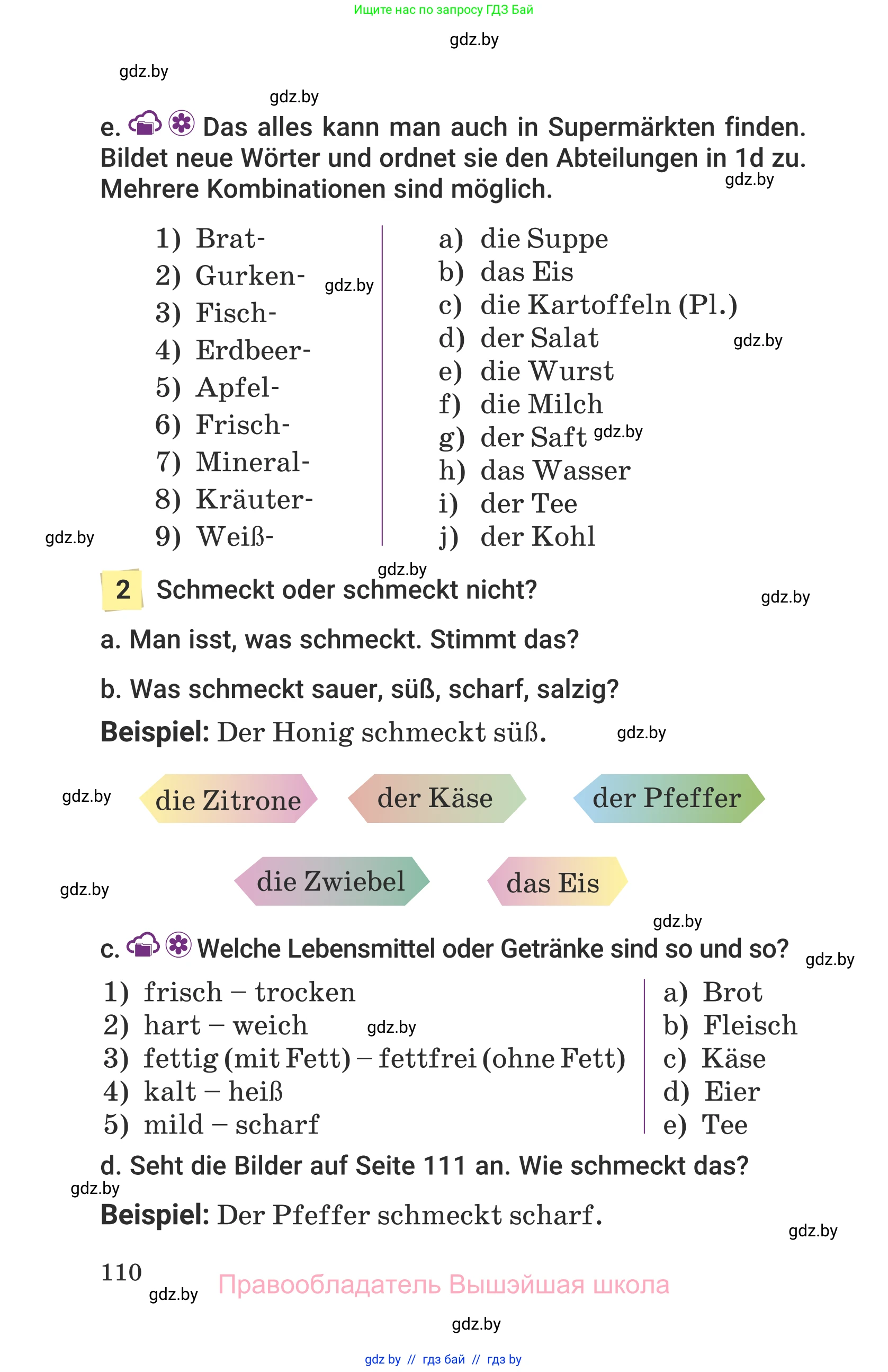Немецкий язык (Deutsch), 6 класс Учебник (Schülerbuch), авторы: Будько Антонина Филипповна (Budjko Antonina), Урбанович Инна Ювинальевна (Urbanowitsch Ina), издательство Вышэйшая школа, Минск, 2020, бежевого цвета, страница 110