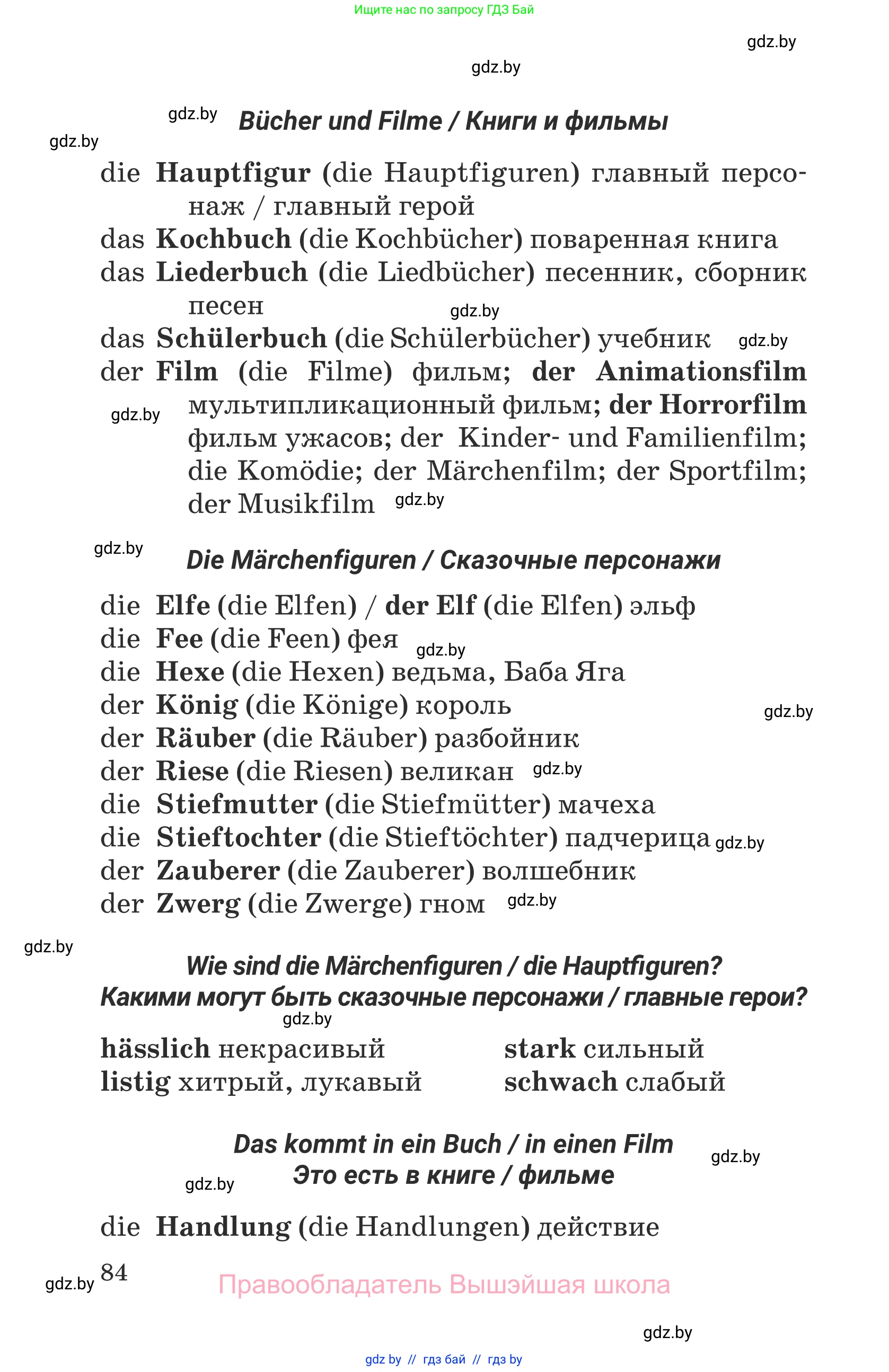 Немецкий язык (Deutsch), 6 класс Учебник (Schülerbuch), авторы: Будько Антонина Филипповна (Budjko Antonina), Урбанович Инна Ювинальевна (Urbanowitsch Ina), издательство Вышэйшая школа, Минск, 2020, бежевого цвета, страница 84