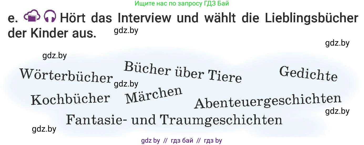 Немецкий язык (Deutsch), 6 класс Учебник (Schülerbuch), авторы: Будько Антонина Филипповна (Budjko Antonina), Урбанович Инна Ювинальевна (Urbanowitsch Ina), издательство Вышэйшая школа, Минск, 2020, бежевого цвета, страница 50, номер e, Условие