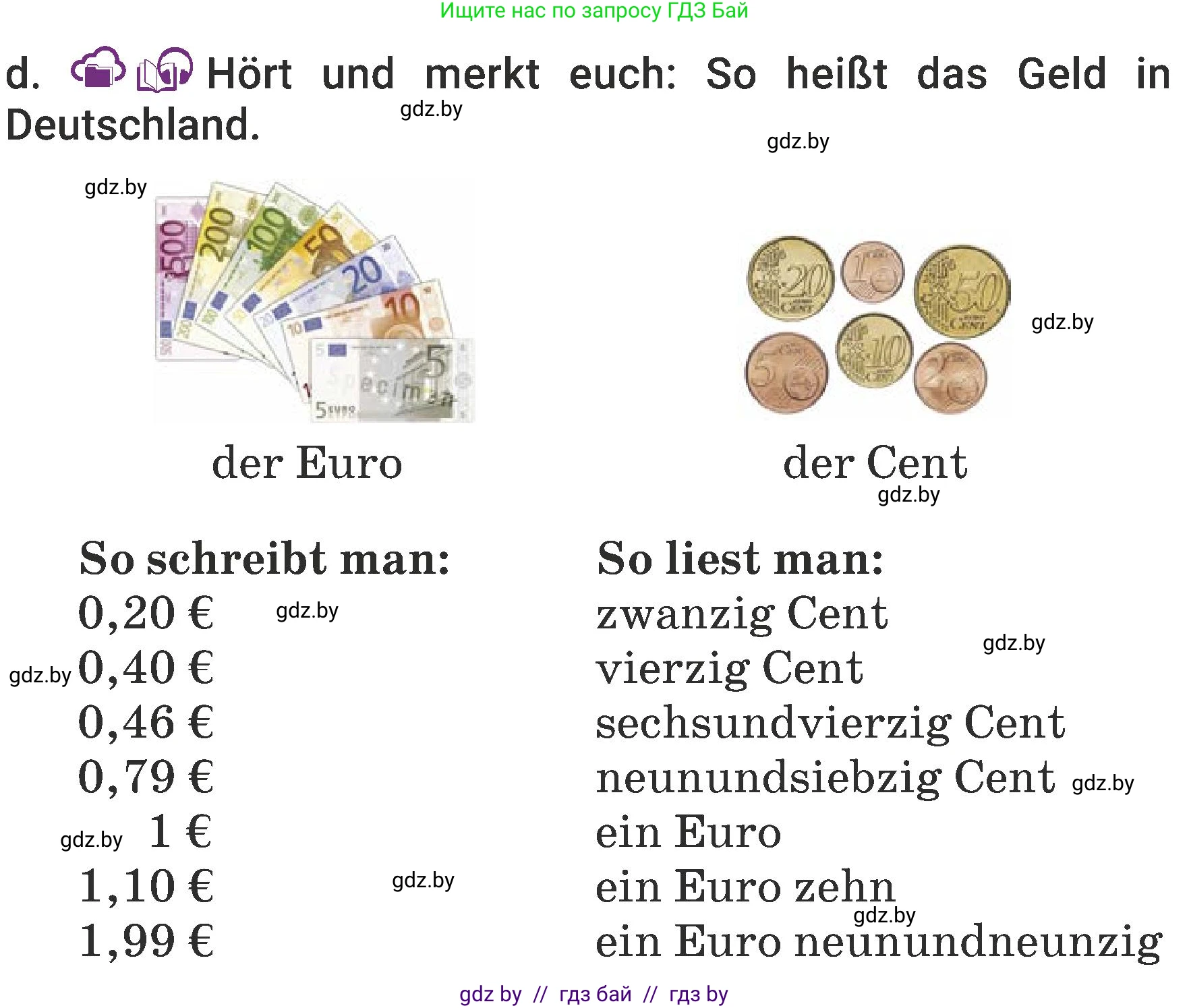 Немецкий язык (Deutsch), 6 класс Учебник (Schülerbuch), авторы: Будько Антонина Филипповна (Budjko Antonina), Урбанович Инна Ювинальевна (Urbanowitsch Ina), издательство Вышэйшая школа, Минск, 2020, бежевого цвета, страница 115, номер d, Условие