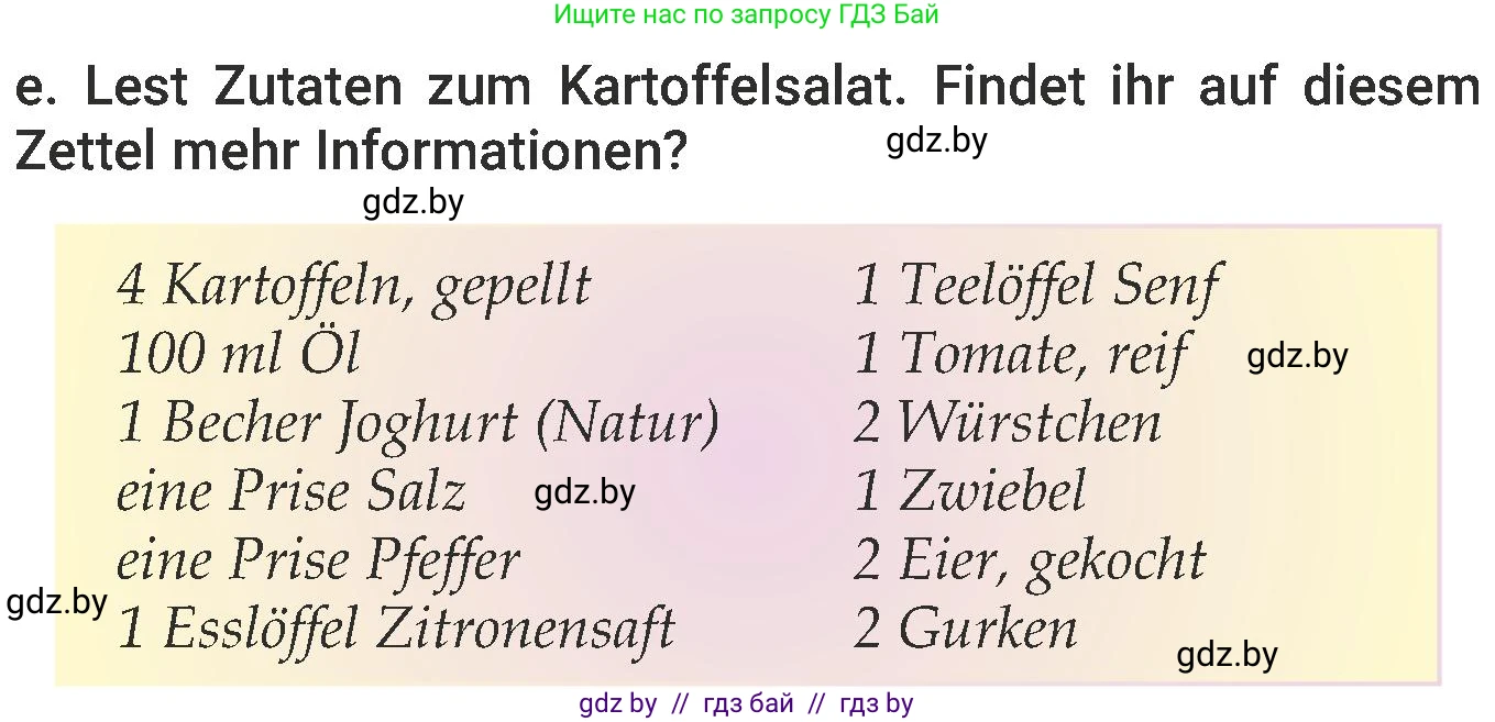 Немецкий язык (Deutsch), 6 класс Учебник (Schülerbuch), авторы: Будько Антонина Филипповна (Budjko Antonina), Урбанович Инна Ювинальевна (Urbanowitsch Ina), издательство Вышэйшая школа, Минск, 2020, бежевого цвета, страница 128, номер e, Условие