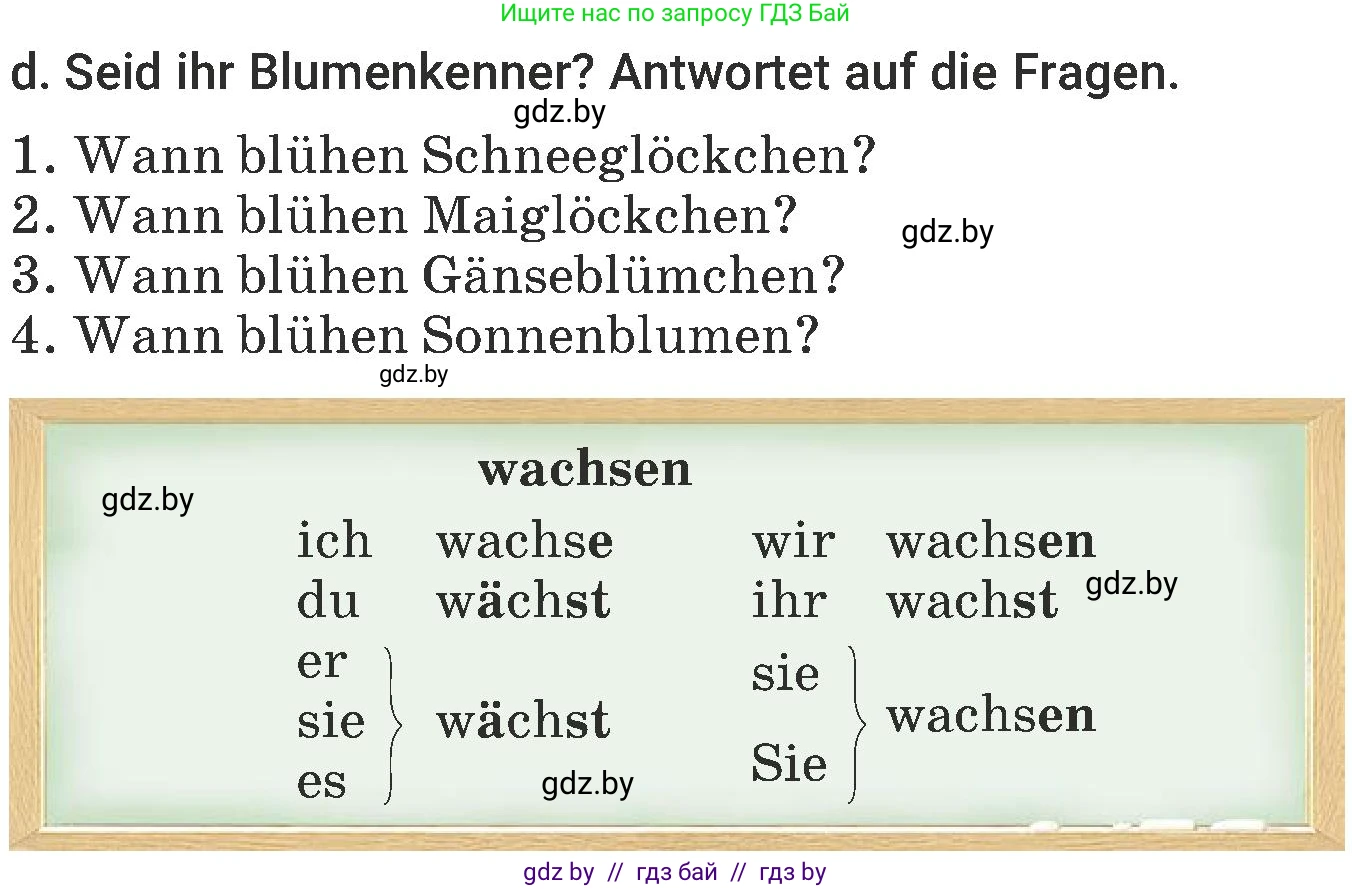 Немецкий язык (Deutsch), 6 класс Учебник (Schülerbuch), авторы: Будько Антонина Филипповна (Budjko Antonina), Урбанович Инна Ювинальевна (Urbanowitsch Ina), издательство Вышэйшая школа, Минск, 2020, бежевого цвета, страница 183, номер d, Условие