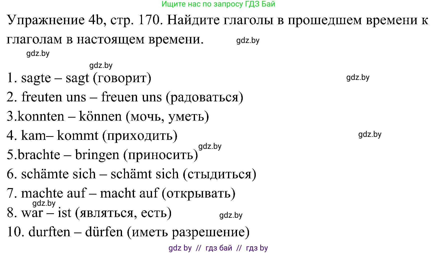Немецкий язык (Deutsch), 6 класс Учебник (Schülerbuch), авторы: Будько Антонина Филипповна (Budjko Antonina), Урбанович Инна Ювинальевна (Urbanowitsch Ina), издательство Вышэйшая школа, Минск, 2020, бежевого цвета, страница 170, номер b, Решение