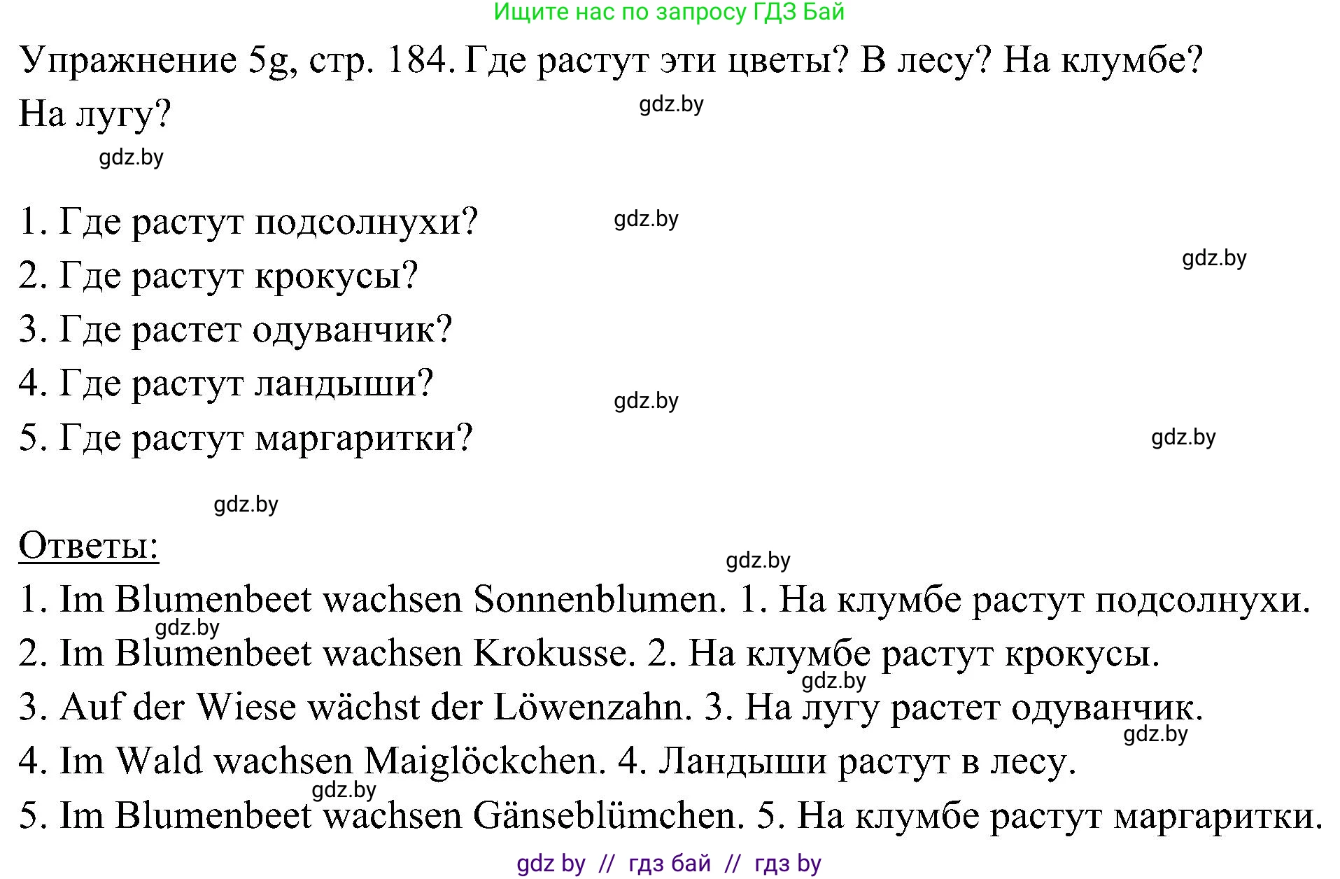 Немецкий язык (Deutsch), 6 класс Учебник (Schülerbuch), авторы: Будько Антонина Филипповна (Budjko Antonina), Урбанович Инна Ювинальевна (Urbanowitsch Ina), издательство Вышэйшая школа, Минск, 2020, бежевого цвета, страница 184, номер g, Решение