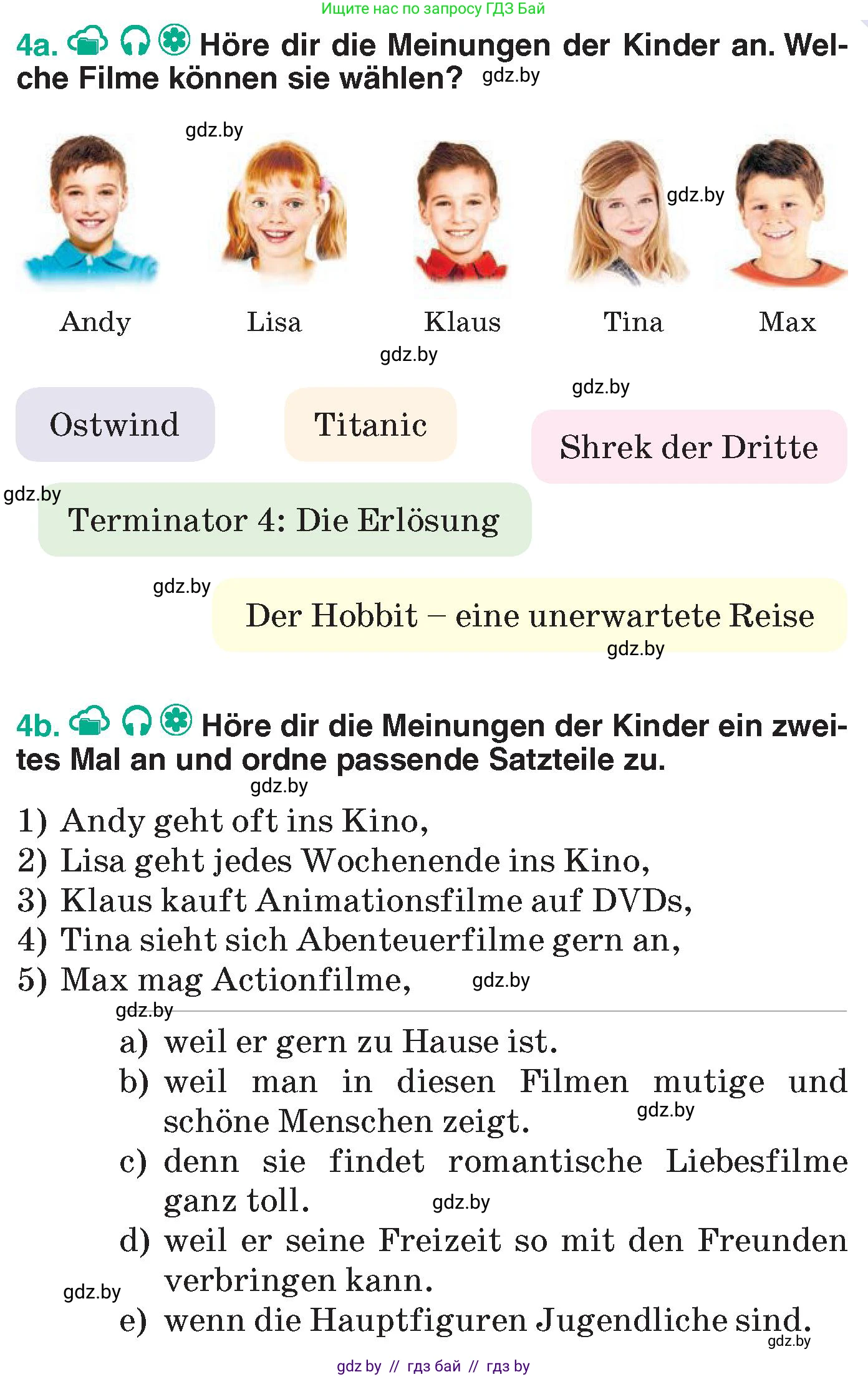 Немецкий язык (Deutsch), 6 класс Учебник (Schülerbuch), авторы: Зуевская Елена Викторовна, Салынская Светлана Ивановна, Негурэ Ольга Вячеславовна, издательство Вышэйшая школа, Минск, 2022, жёлтого цвета, Teil 1, страница 95, номер 4, Условие