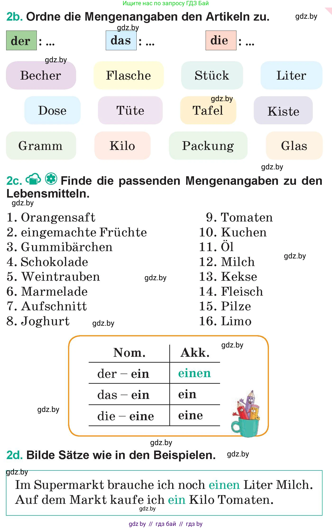 Немецкий язык (Deutsch), 6 класс Учебник (Schülerbuch), авторы: Зуевская Елена Викторовна, Салынская Светлана Ивановна, Негурэ Ольга Вячеславовна, издательство Вышэйшая школа, Минск, 2022, жёлтого цвета, Teil 2, страница 64, номер 2, Условие (продолжение 2)