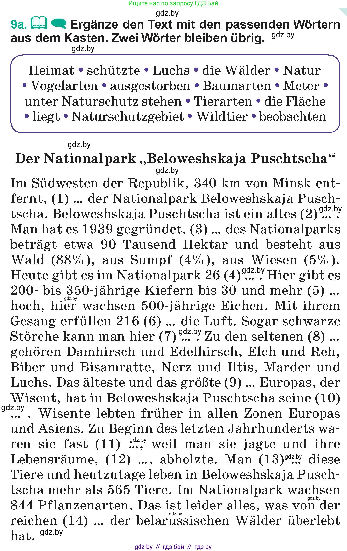 Немецкий язык (Deutsch), 6 класс Учебник (Schülerbuch), авторы: Зуевская Елена Викторовна, Салынская Светлана Ивановна, Негурэ Ольга Вячеславовна, издательство Вышэйшая школа, Минск, 2022, жёлтого цвета, Teil 2, страница 139, номер 9, Условие