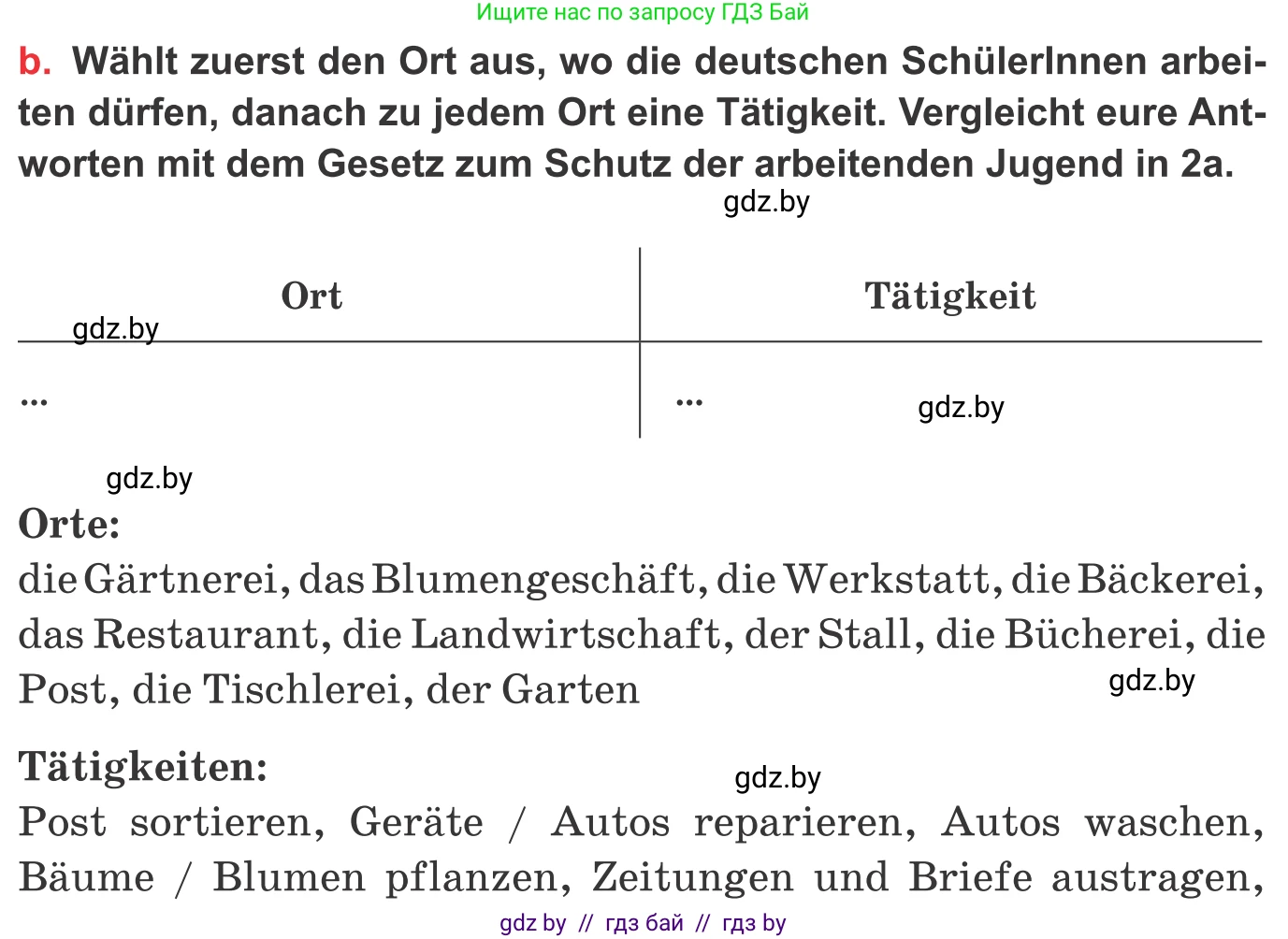 Немецкий язык (Deutsch), 8 класс Учебник (Schülerbuch), авторы: Будько Антонина Филипповна (Budjko Antonina), Урбанович Инна Ювинальевна (Urbanowitsch Ina), издательство Вышэйшая школа, Минск, 2018, страница 52, номер 2b, Условие