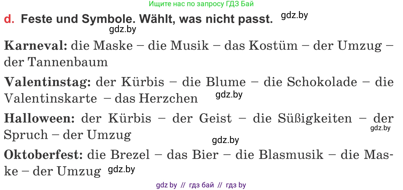 Немецкий язык (Deutsch), 8 класс Учебник (Schülerbuch), авторы: Будько Антонина Филипповна (Budjko Antonina), Урбанович Инна Ювинальевна (Urbanowitsch Ina), издательство Вышэйшая школа, Минск, 2018, страница 130, номер 2d, Условие