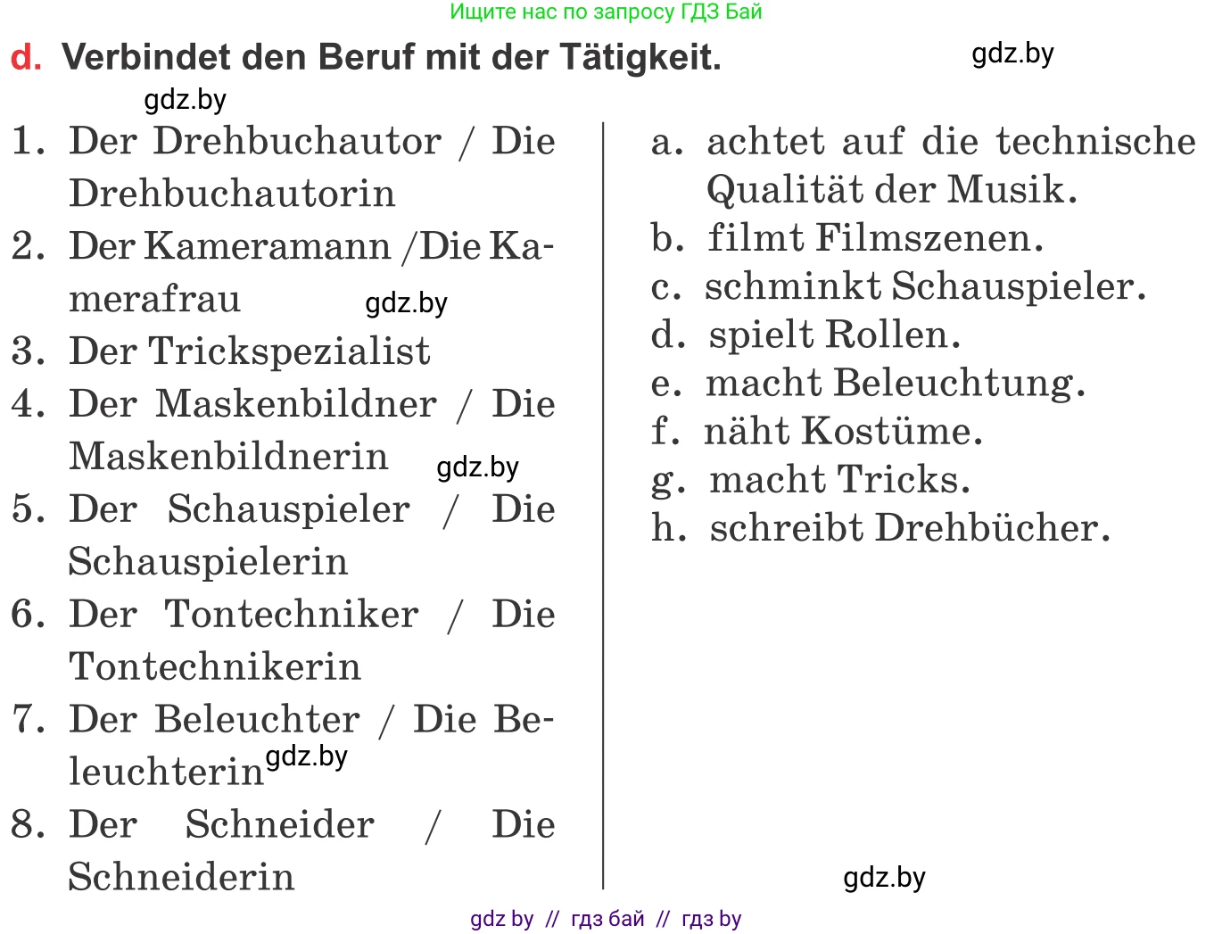 Немецкий язык (Deutsch), 8 класс Учебник (Schülerbuch), авторы: Будько Антонина Филипповна (Budjko Antonina), Урбанович Инна Ювинальевна (Urbanowitsch Ina), издательство Вышэйшая школа, Минск, 2018, страница 154, номер 3d, Условие