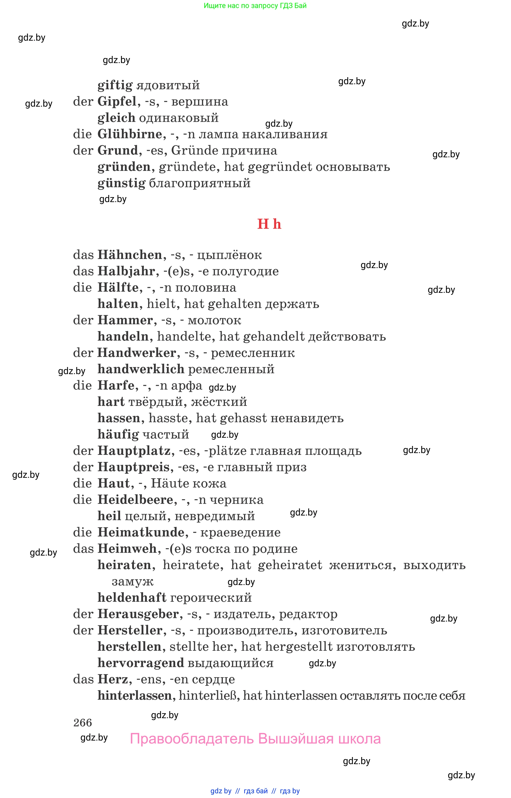 Немецкий язык (Deutsch), 8 класс Учебник (Schülerbuch), авторы: Будько Антонина Филипповна (Budjko Antonina), Урбанович Инна Ювинальевна (Urbanowitsch Ina), издательство Вышэйшая школа, Минск, 2018, страница 266