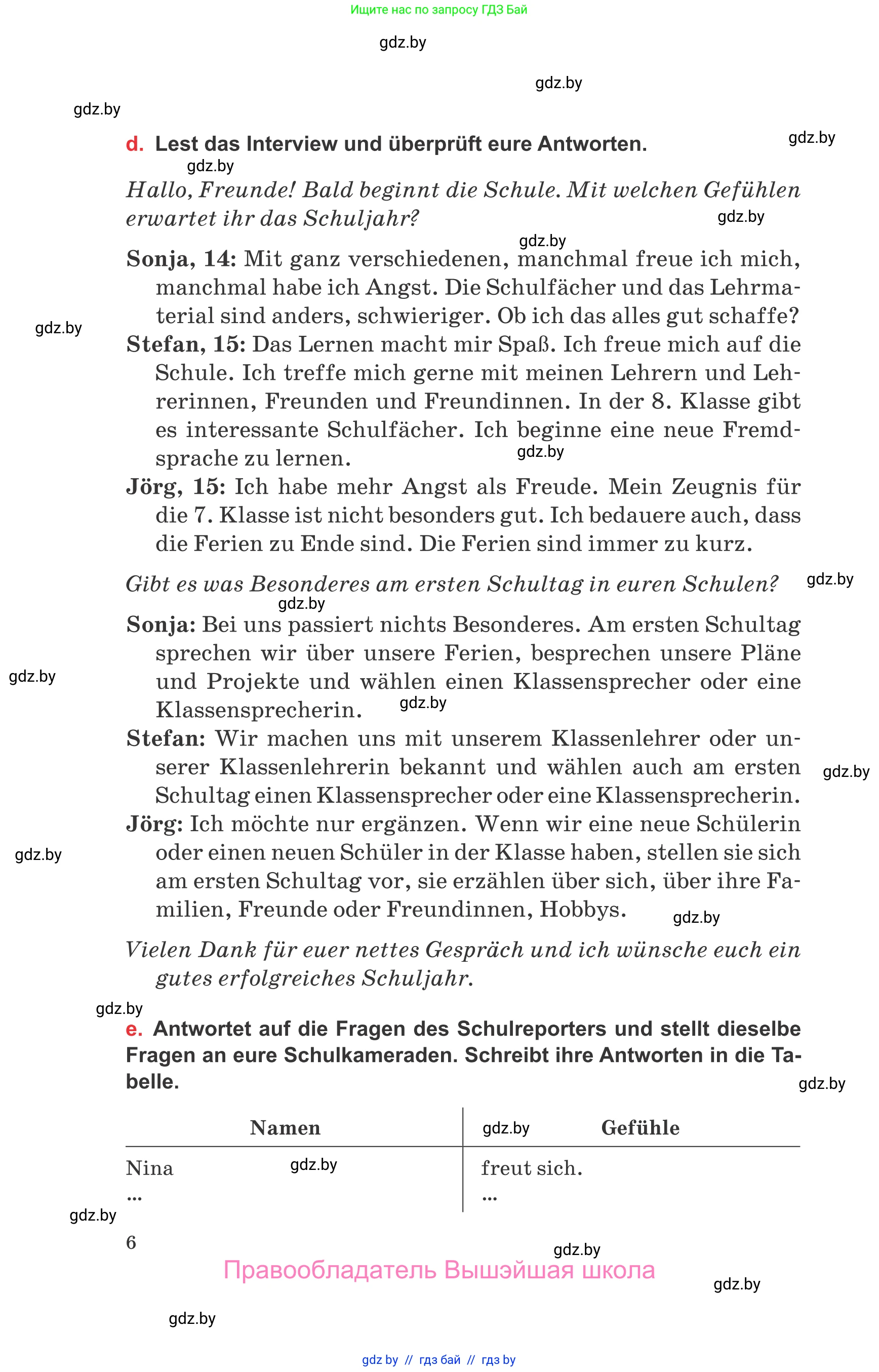 Немецкий язык (Deutsch), 8 класс Учебник (Schülerbuch), авторы: Будько Антонина Филипповна (Budjko Antonina), Урбанович Инна Ювинальевна (Urbanowitsch Ina), издательство Вышэйшая школа, Минск, 2018, страница 6