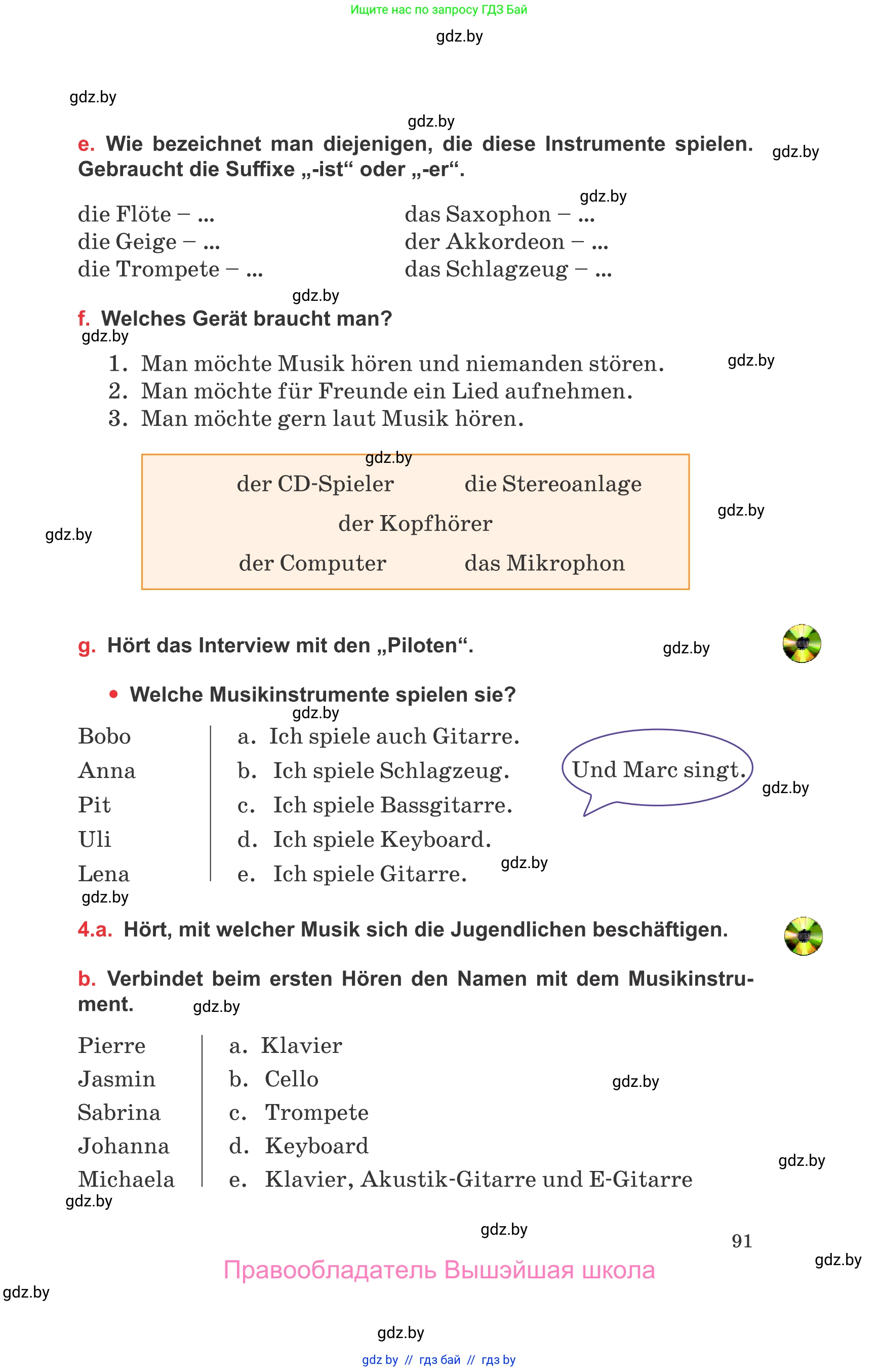 Немецкий язык (Deutsch), 8 класс Учебник (Schülerbuch), авторы: Будько Антонина Филипповна (Budjko Antonina), Урбанович Инна Ювинальевна (Urbanowitsch Ina), издательство Вышэйшая школа, Минск, 2018, страница 91
