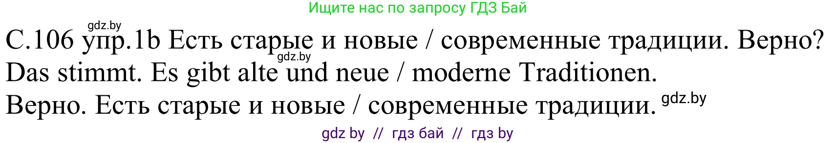 Немецкий язык (Deutsch), 8 класс Учебник (Schülerbuch), авторы: Будько Антонина Филипповна (Budjko Antonina), Урбанович Инна Ювинальевна (Urbanowitsch Ina), издательство Вышэйшая школа, Минск, 2018, страница 106, номер 1b, Решение