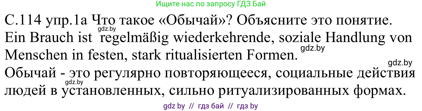 Немецкий язык (Deutsch), 8 класс Учебник (Schülerbuch), авторы: Будько Антонина Филипповна (Budjko Antonina), Урбанович Инна Ювинальевна (Urbanowitsch Ina), издательство Вышэйшая школа, Минск, 2018, страница 114, номер 1a, Решение
