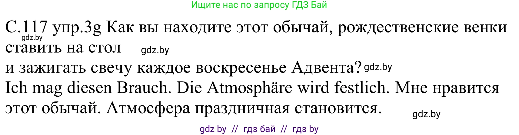 Немецкий язык (Deutsch), 8 класс Учебник (Schülerbuch), авторы: Будько Антонина Филипповна (Budjko Antonina), Урбанович Инна Ювинальевна (Urbanowitsch Ina), издательство Вышэйшая школа, Минск, 2018, страница 117, номер 3g, Решение