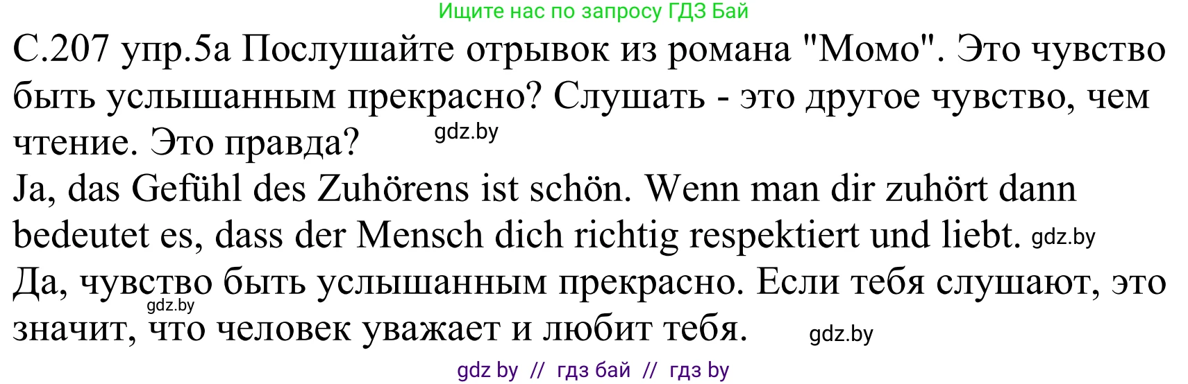 Немецкий язык (Deutsch), 8 класс Учебник (Schülerbuch), авторы: Будько Антонина Филипповна (Budjko Antonina), Урбанович Инна Ювинальевна (Urbanowitsch Ina), издательство Вышэйшая школа, Минск, 2018, страница 207, номер 5a, Решение