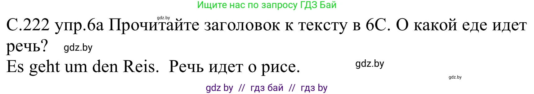 Немецкий язык (Deutsch), 8 класс Учебник (Schülerbuch), авторы: Будько Антонина Филипповна (Budjko Antonina), Урбанович Инна Ювинальевна (Urbanowitsch Ina), издательство Вышэйшая школа, Минск, 2018, страница 222, номер 6a, Решение