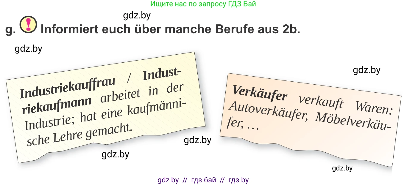 Немецкий язык (Deutsch), 9 класс Учебник (Schülerbuch), авторы: Будько Антонина Филипповна (Budjko Antonina), Урбанович Инна Ювинальевна (Urbanowitsch Ina), издательство Вышэйшая школа, Минск, 2018, серого цвета, страница 28, номер 2g, Условие