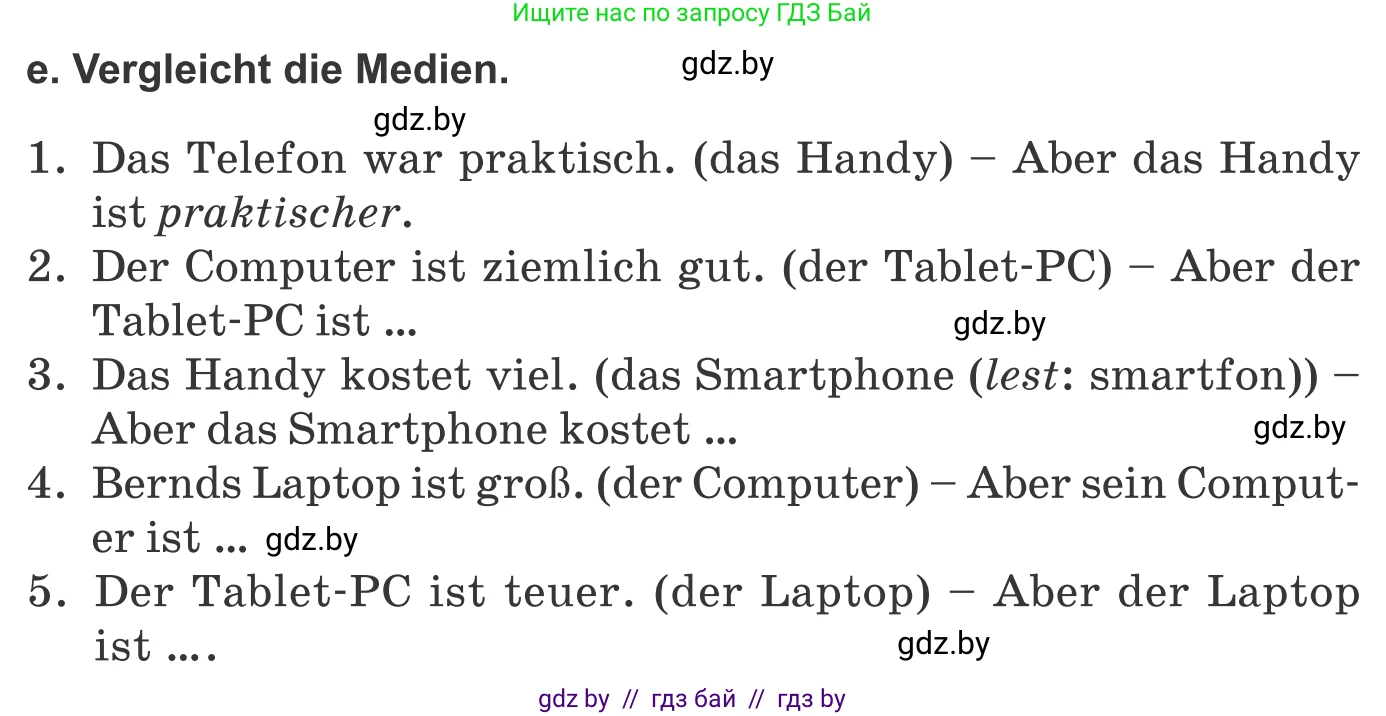 Немецкий язык (Deutsch), 9 класс Учебник (Schülerbuch), авторы: Будько Антонина Филипповна (Budjko Antonina), Урбанович Инна Ювинальевна (Urbanowitsch Ina), издательство Вышэйшая школа, Минск, 2018, серого цвета, страница 172, номер 2e, Условие