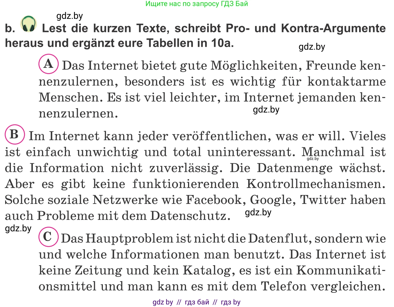 Немецкий язык (Deutsch), 9 класс Учебник (Schülerbuch), авторы: Будько Антонина Филипповна (Budjko Antonina), Урбанович Инна Ювинальевна (Urbanowitsch Ina), издательство Вышэйшая школа, Минск, 2018, серого цвета, страница 201, номер 10b, Условие