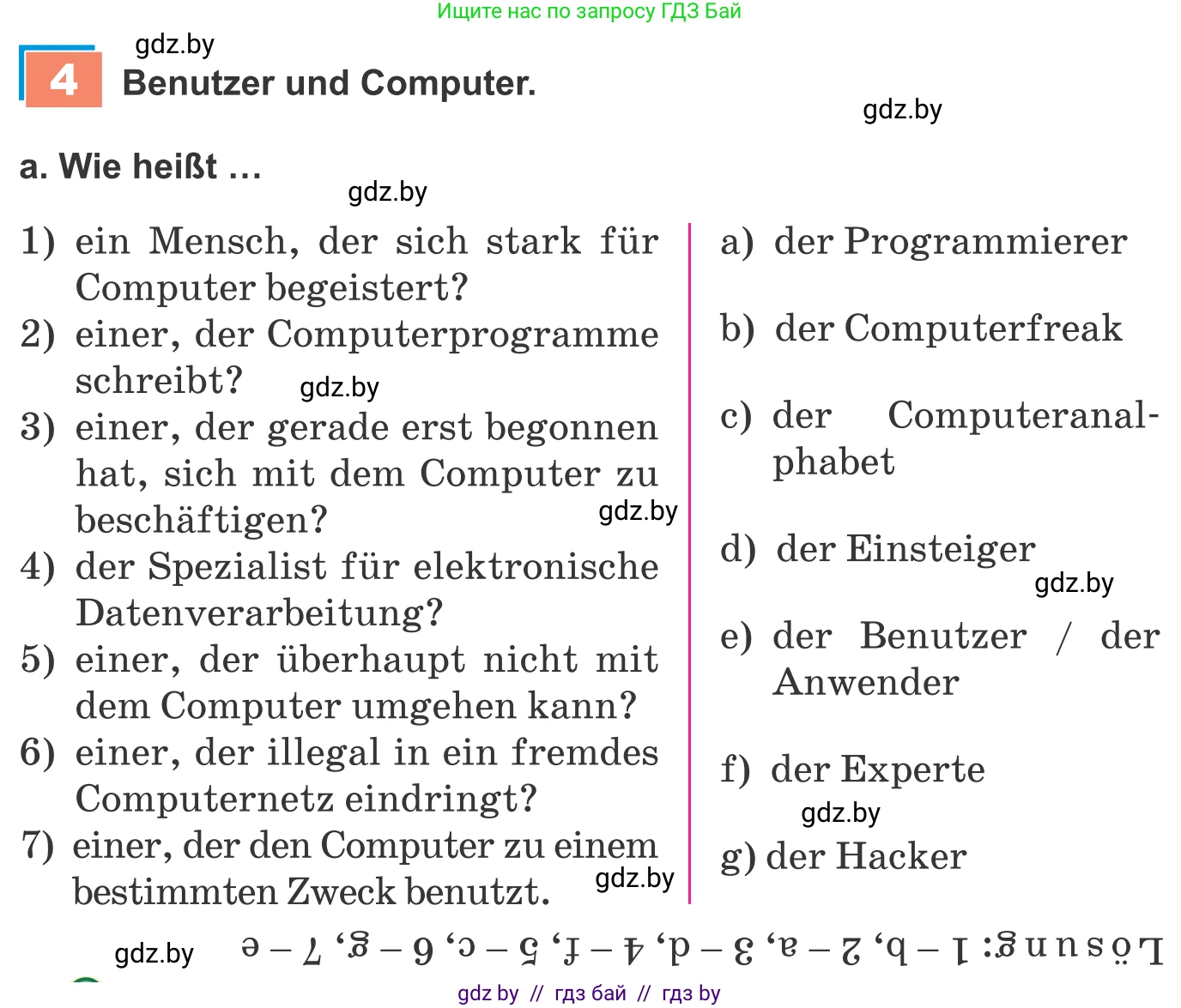 Немецкий язык (Deutsch), 9 класс Учебник (Schülerbuch), авторы: Будько Антонина Филипповна (Budjko Antonina), Урбанович Инна Ювинальевна (Urbanowitsch Ina), издательство Вышэйшая школа, Минск, 2018, серого цвета, страница 190, номер 4a, Условие