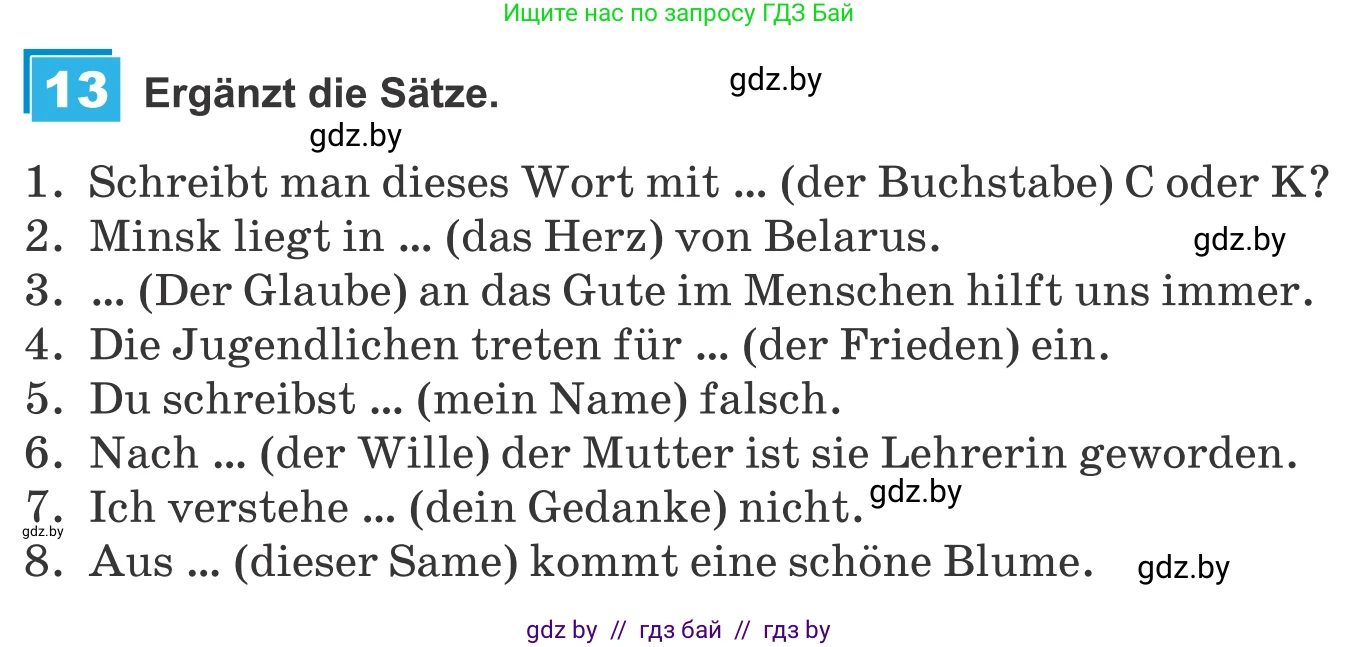 Немецкий язык (Deutsch), 9 класс Учебник (Schülerbuch), авторы: Будько Антонина Филипповна (Budjko Antonina), Урбанович Инна Ювинальевна (Urbanowitsch Ina), издательство Вышэйшая школа, Минск, 2018, серого цвета, страница 247, номер 13, Условие