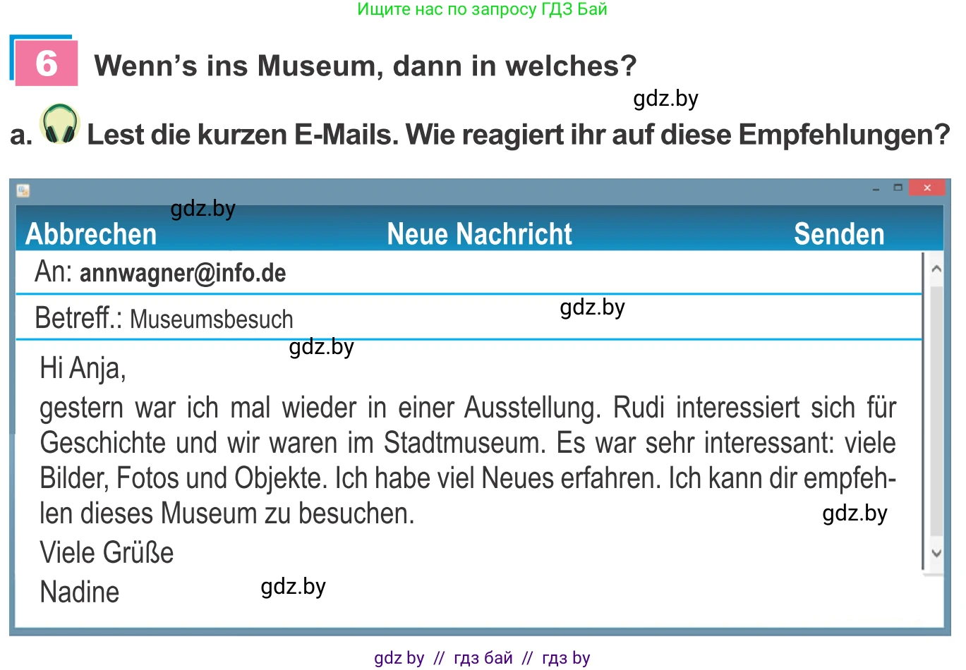 Немецкий язык (Deutsch), 9 класс Учебник (Schülerbuch), авторы: Будько Антонина Филипповна (Budjko Antonina), Урбанович Инна Ювинальевна (Urbanowitsch Ina), издательство Вышэйшая школа, Минск, 2018, серого цвета, страница 273, номер 6a, Условие