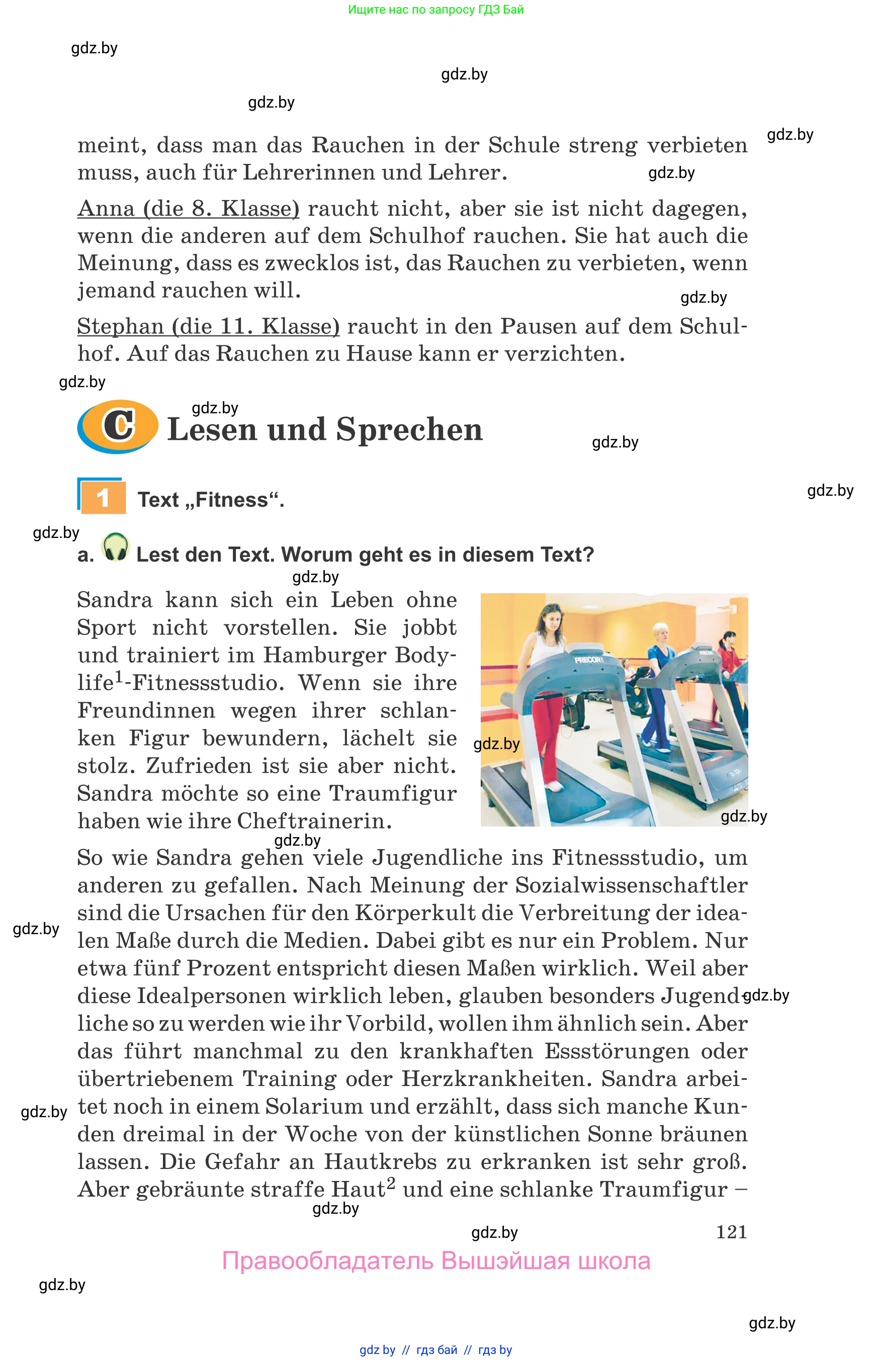 Немецкий язык (Deutsch), 9 класс Учебник (Schülerbuch), авторы: Будько Антонина Филипповна (Budjko Antonina), Урбанович Инна Ювинальевна (Urbanowitsch Ina), издательство Вышэйшая школа, Минск, 2018, серого цвета, страница 121