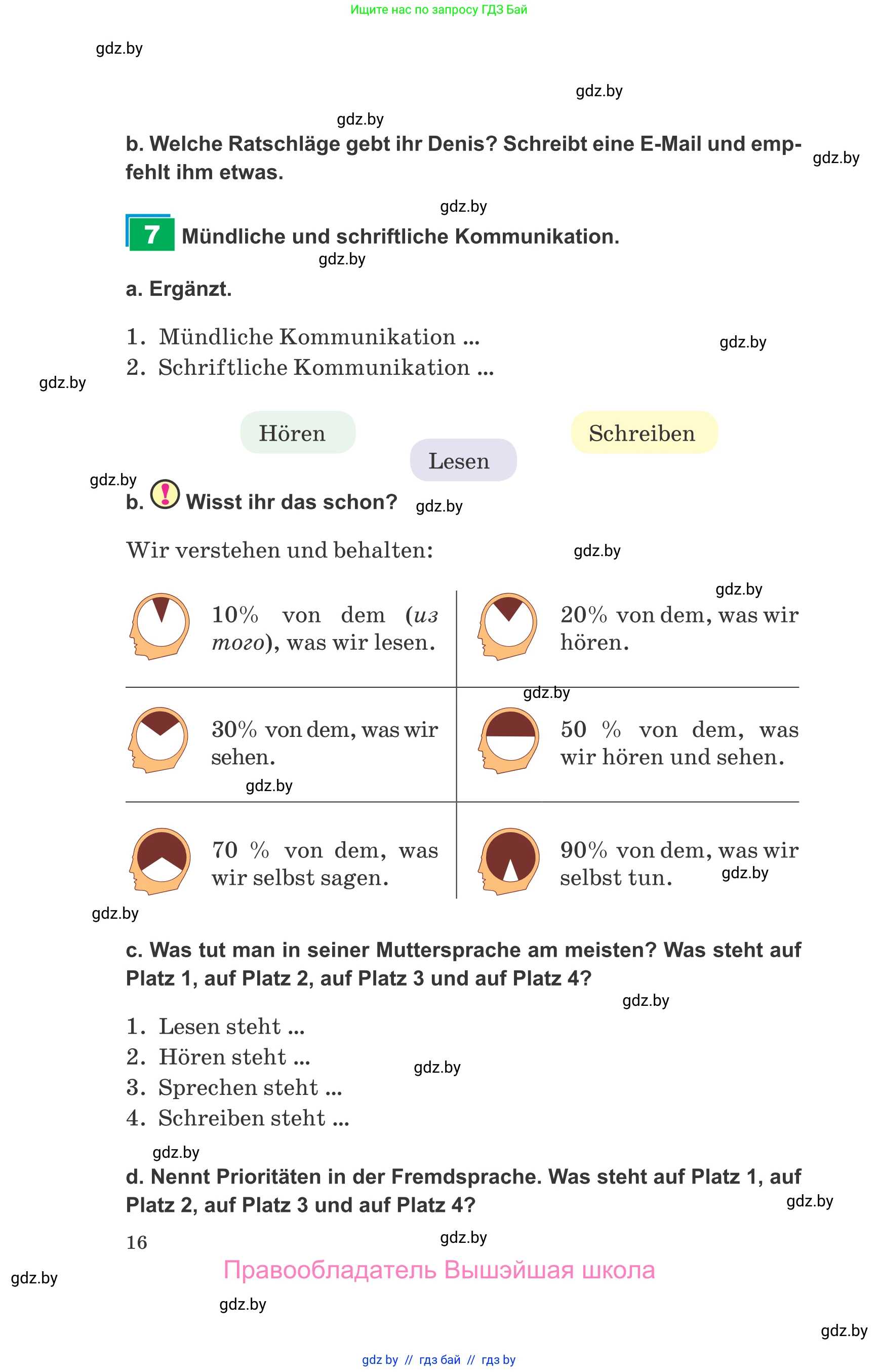 Немецкий язык (Deutsch), 9 класс Учебник (Schülerbuch), авторы: Будько Антонина Филипповна (Budjko Antonina), Урбанович Инна Ювинальевна (Urbanowitsch Ina), издательство Вышэйшая школа, Минск, 2018, серого цвета, страница 16