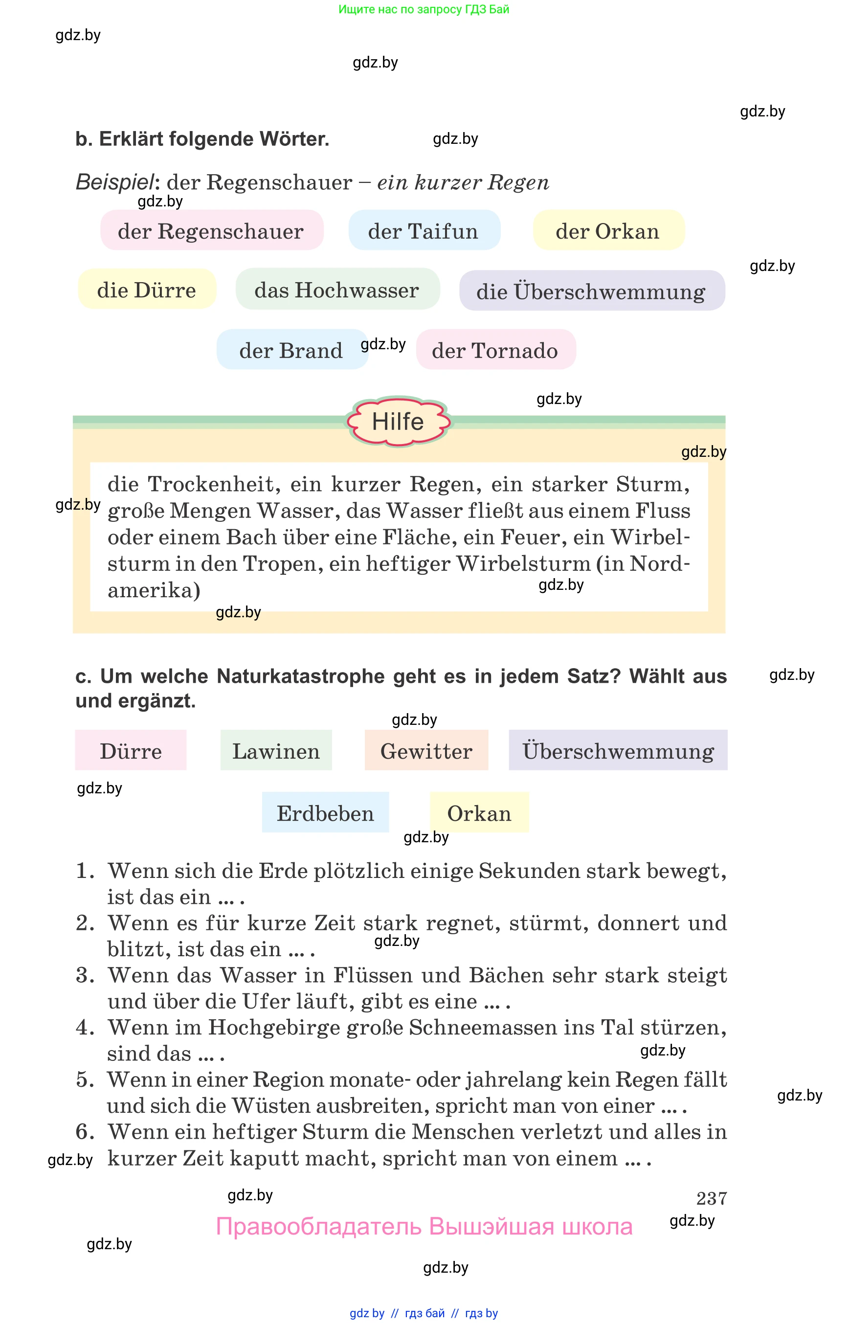 Немецкий язык (Deutsch), 9 класс Учебник (Schülerbuch), авторы: Будько Антонина Филипповна (Budjko Antonina), Урбанович Инна Ювинальевна (Urbanowitsch Ina), издательство Вышэйшая школа, Минск, 2018, серого цвета, страница 237
